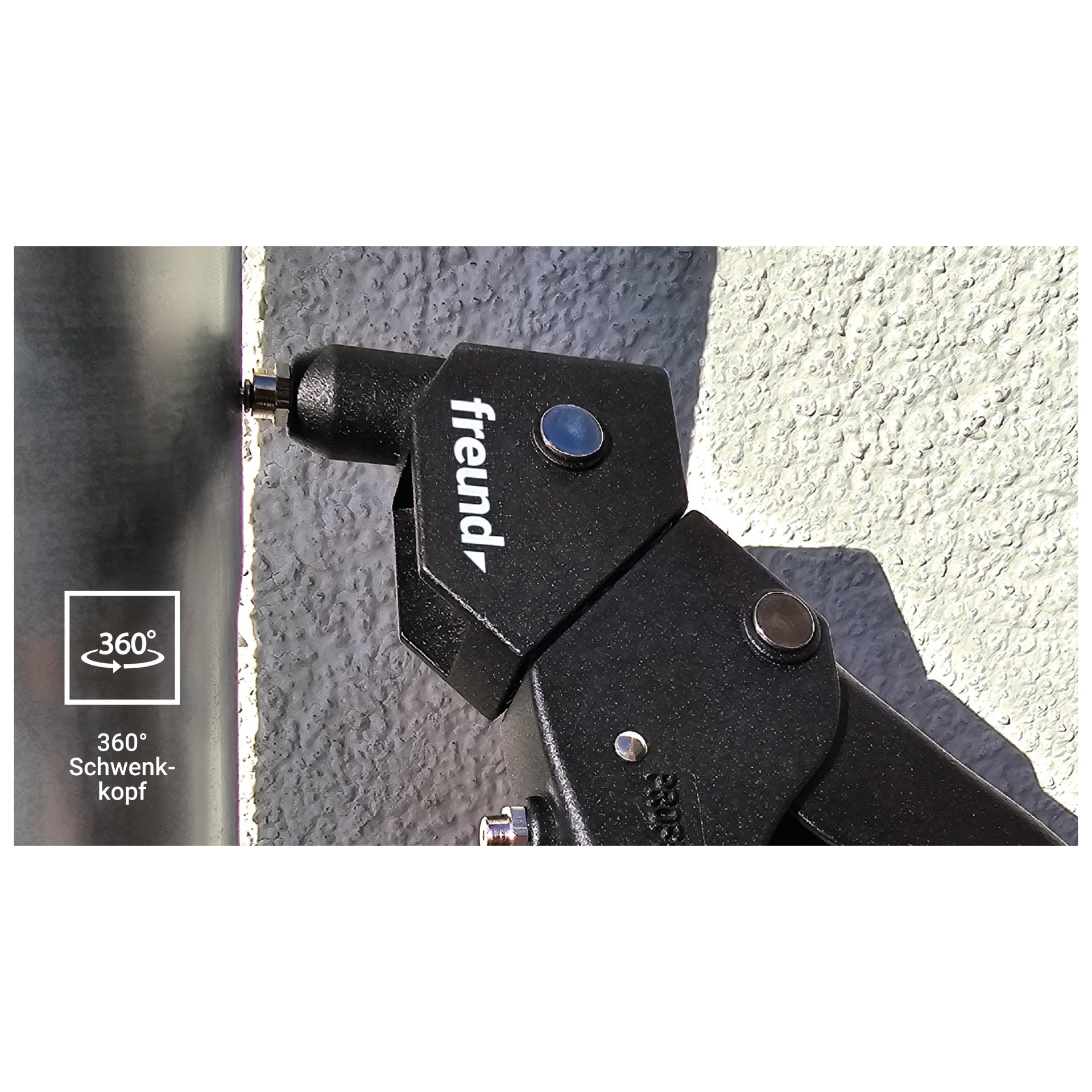 Schwenkkopf, Klemmhalter, Metall, Schwarz, 360°