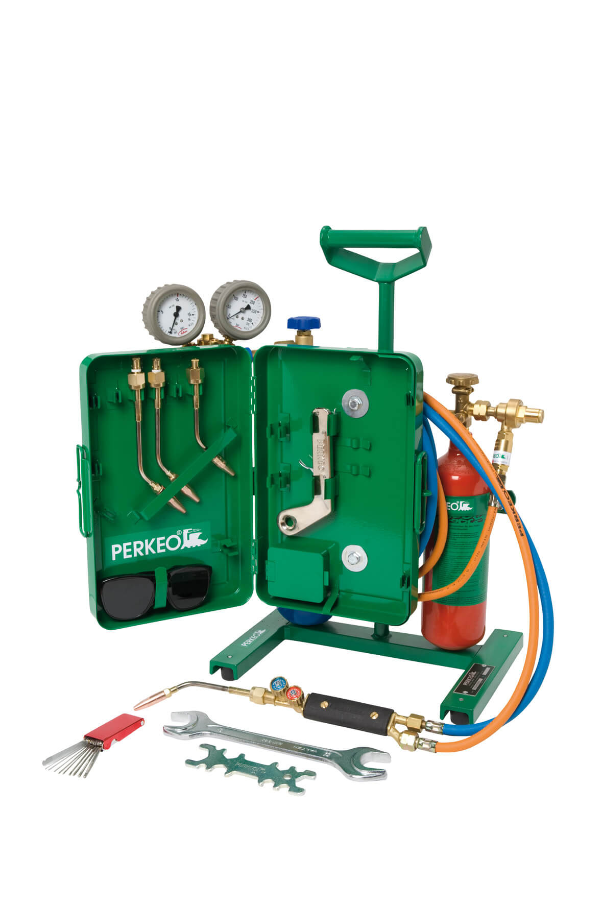 799_16_01_2 Perkeo Propan-Sauerstoff-Gerät tragbar mit Einsätzen Gr.1-4, mit Kasten