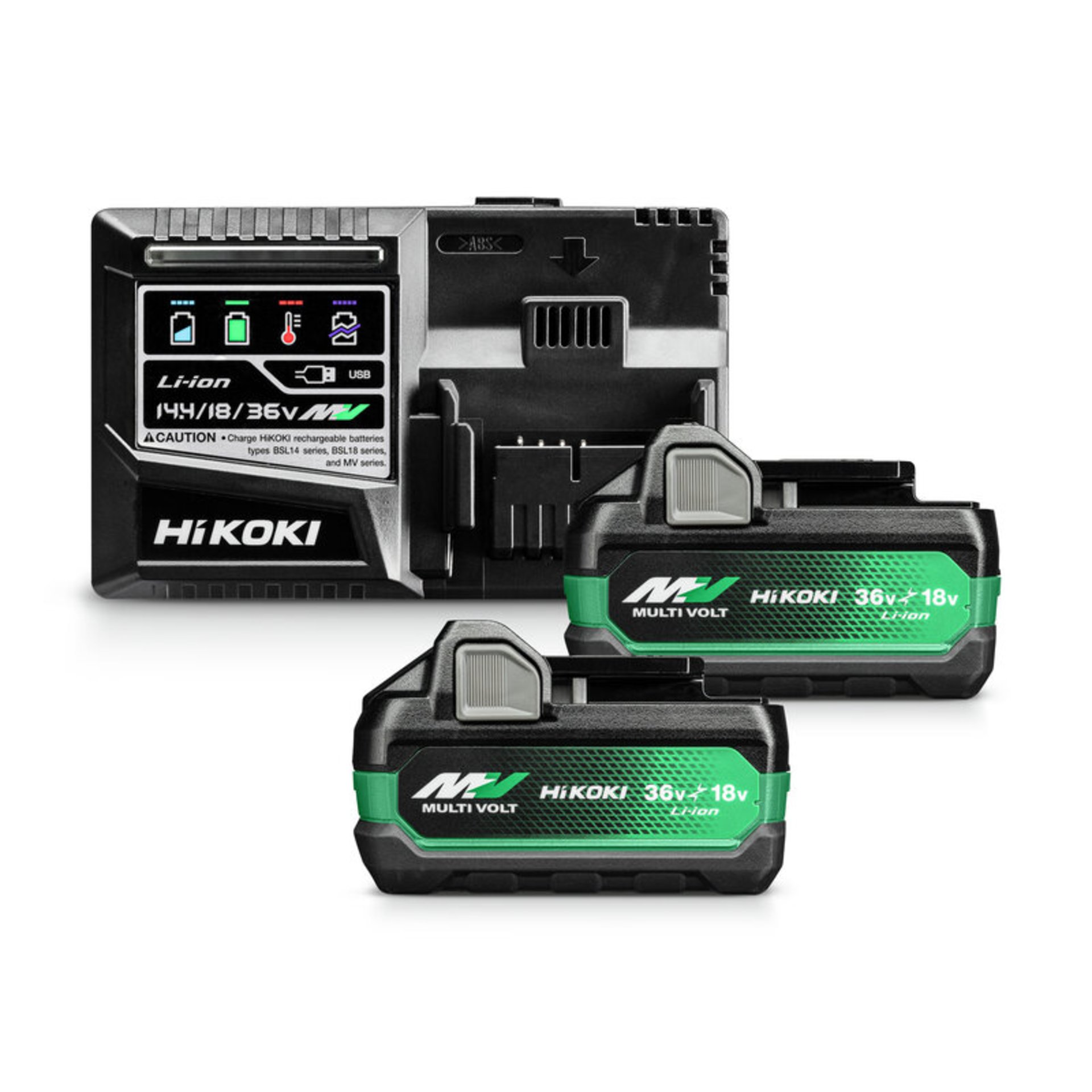Hikoki Set 2x MULTI VOLT Akkupack BSL36A18X (36V/18V - 2,5Ah/5,0Ah) und Ladegerät UC18YSL3 Hikoki Set 2x MULTI VOLT Akkupack BSL36A18X (36V/18V - 2,5Ah/5,0Ah) und Ladegerät UC18YSL3