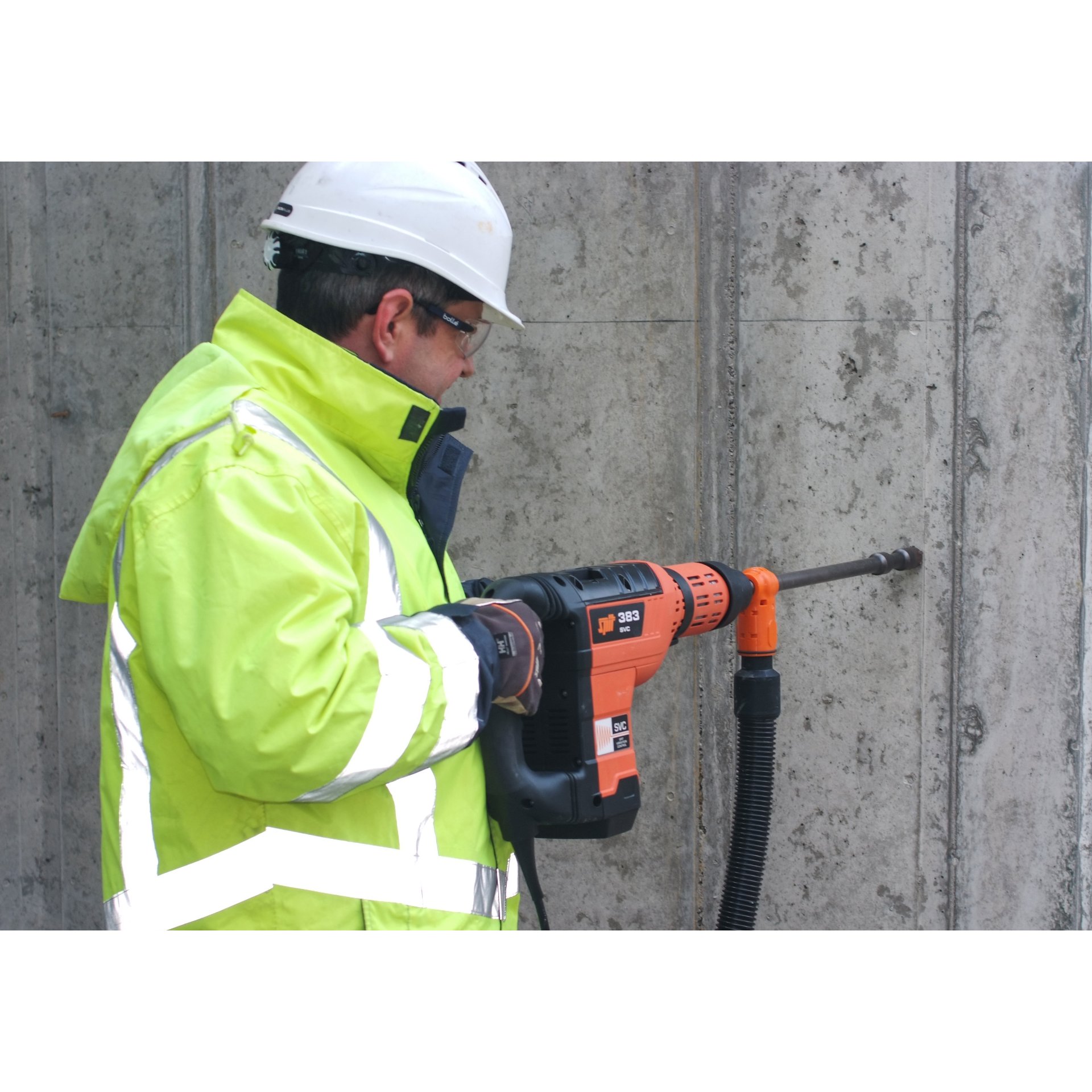 Person, Arbeiter, Elektrische Bohrmaschine, Werkzeug, Schutzhelm