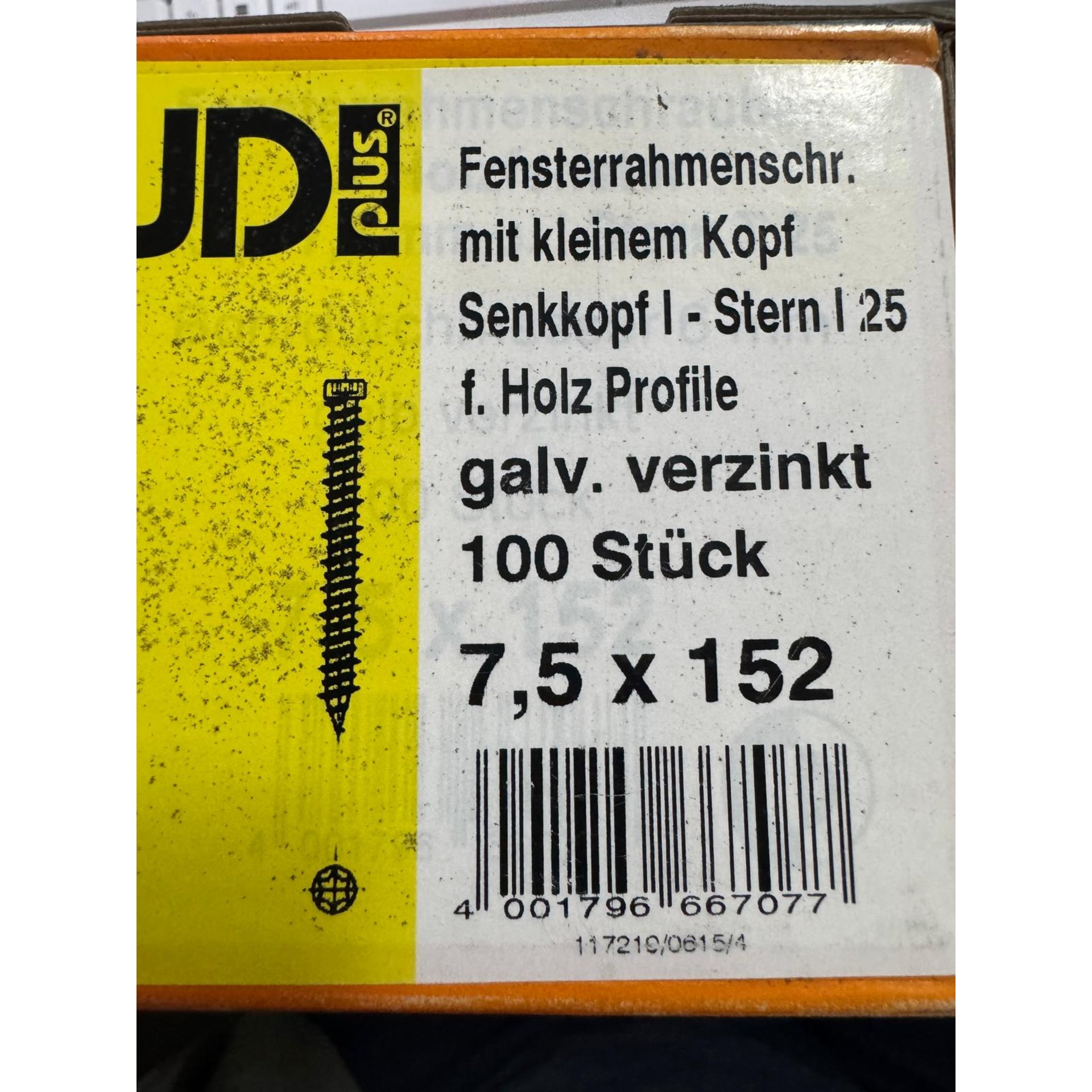 Fensterrahmenmshr, Holz Profile, galv. verzinkt, 100 Stück, 7,5 x 152