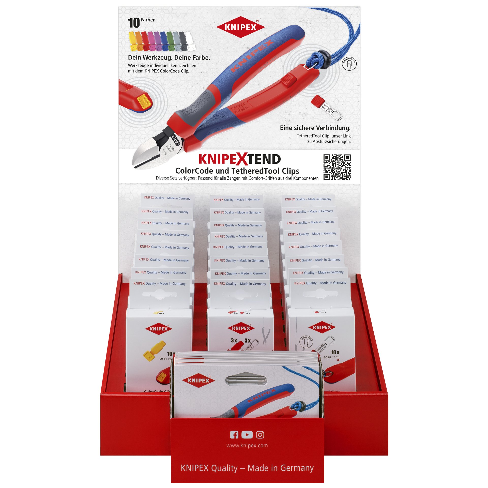 KNIPEX 00 18 01 V47 Verkaufsdisplay KNIPEXTEND 24-teilig Farbauswahl 1 350 mm