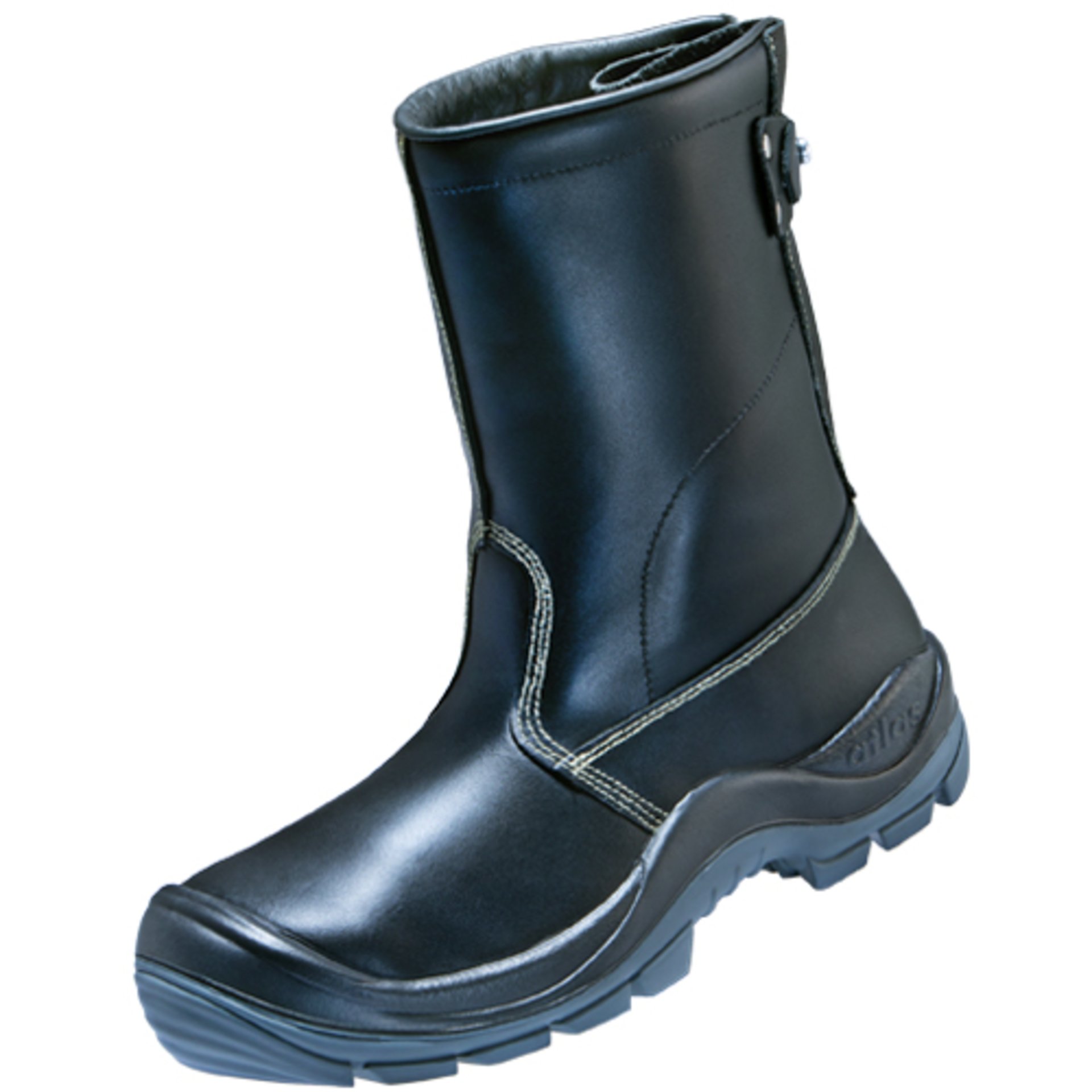 Stiefel, Sicherheitsstiefel, Gummistiefel, Stiefel mit Schnalle, schwarz