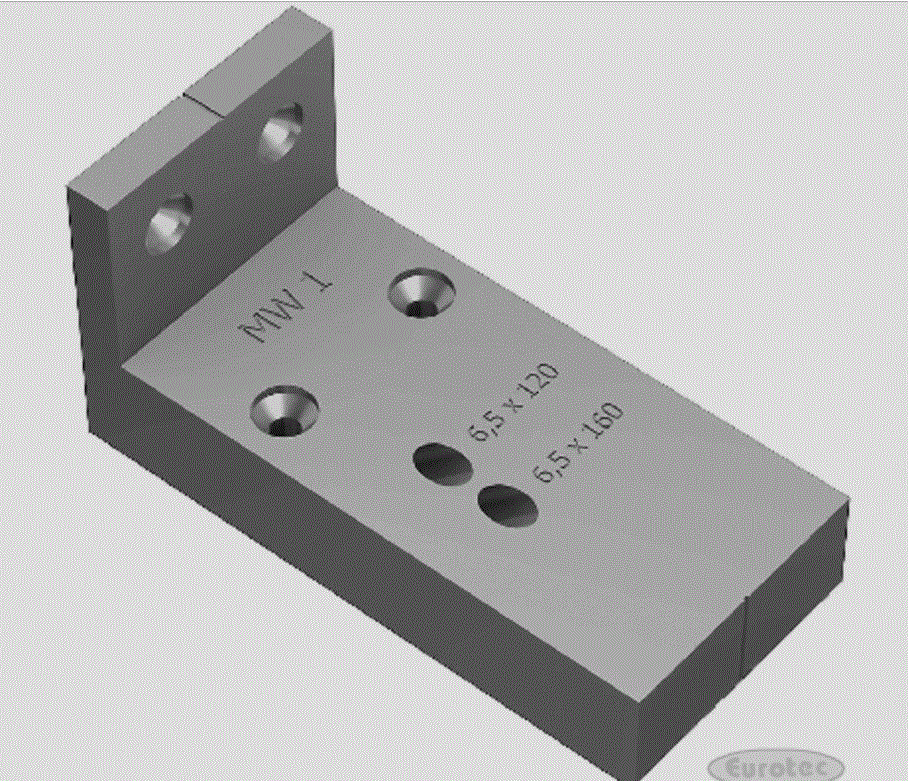 Konstrux - XT Montagewinkel MW1 – Aluminium 6,5 x 120, 160 mm Koffer Set