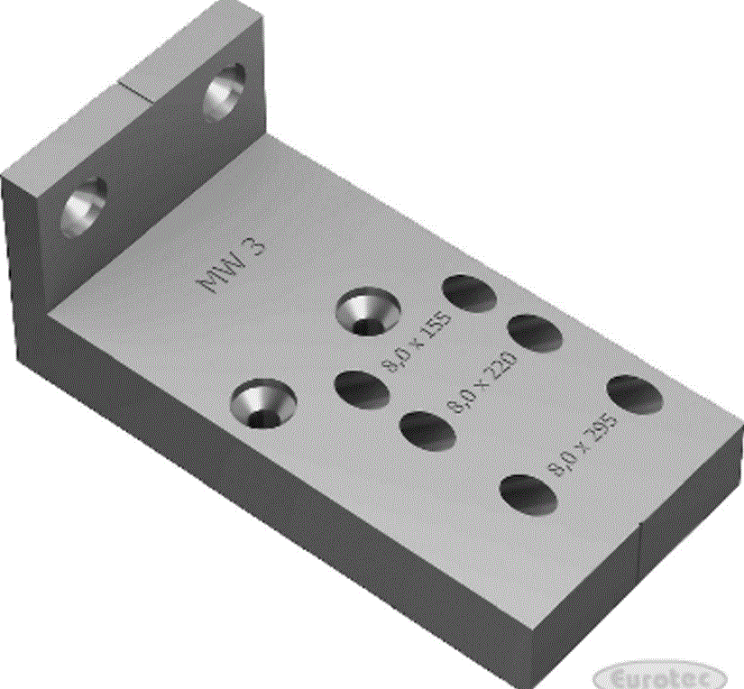 Konstrux - XT Montagewinkel MW3 – Aluminium 8,0 x 155, 220, 295 Koffer Set