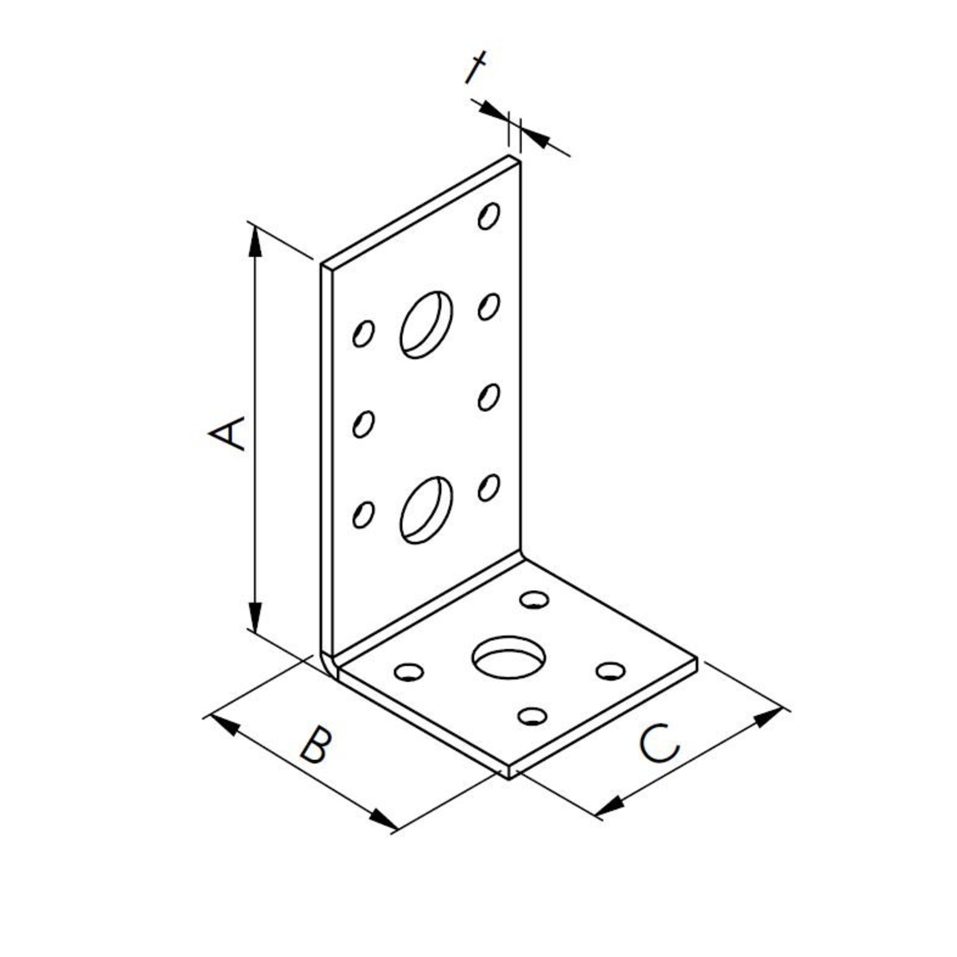 winkelblech, L-form, Bohrungen, Metallwinkel, Montageblech