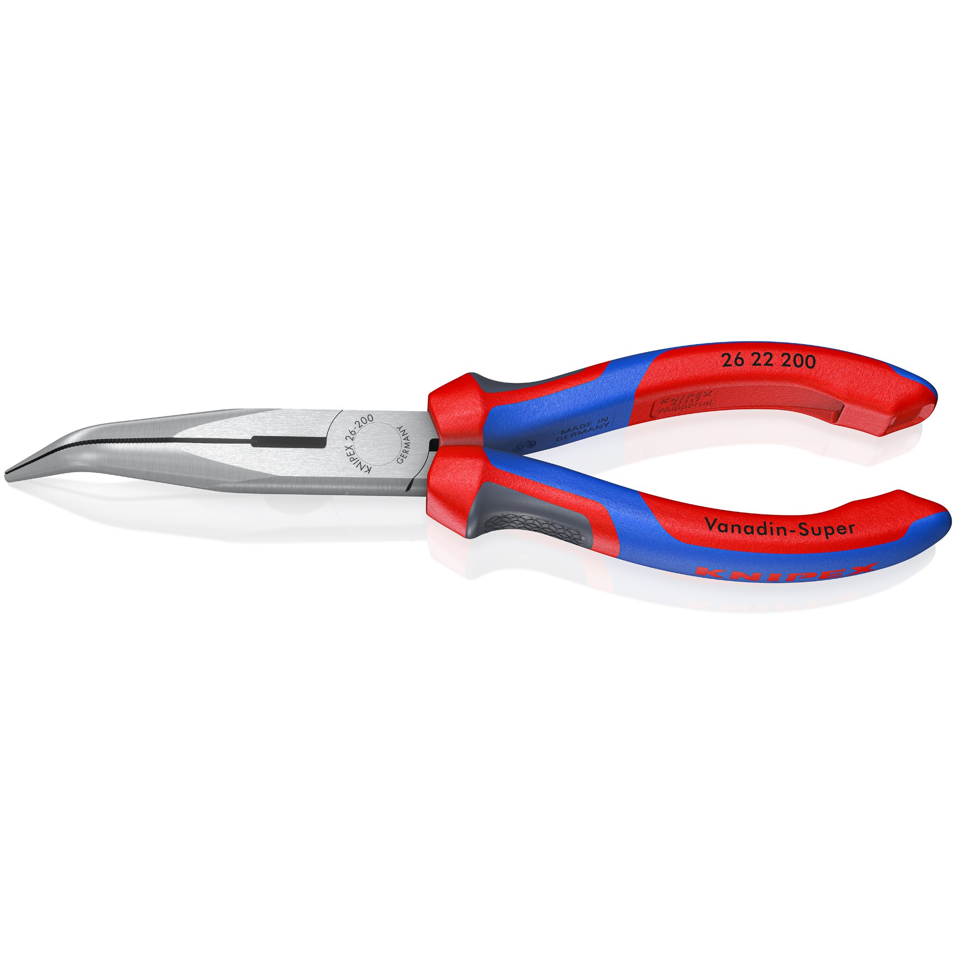 KNIPEX 26 22 200 Flachrundzange mit Schneide (Storchschnabelzange) mit Comfort-Griffen schwarz atramentiert 200 mm Gerät, Zangen, Werkzeug