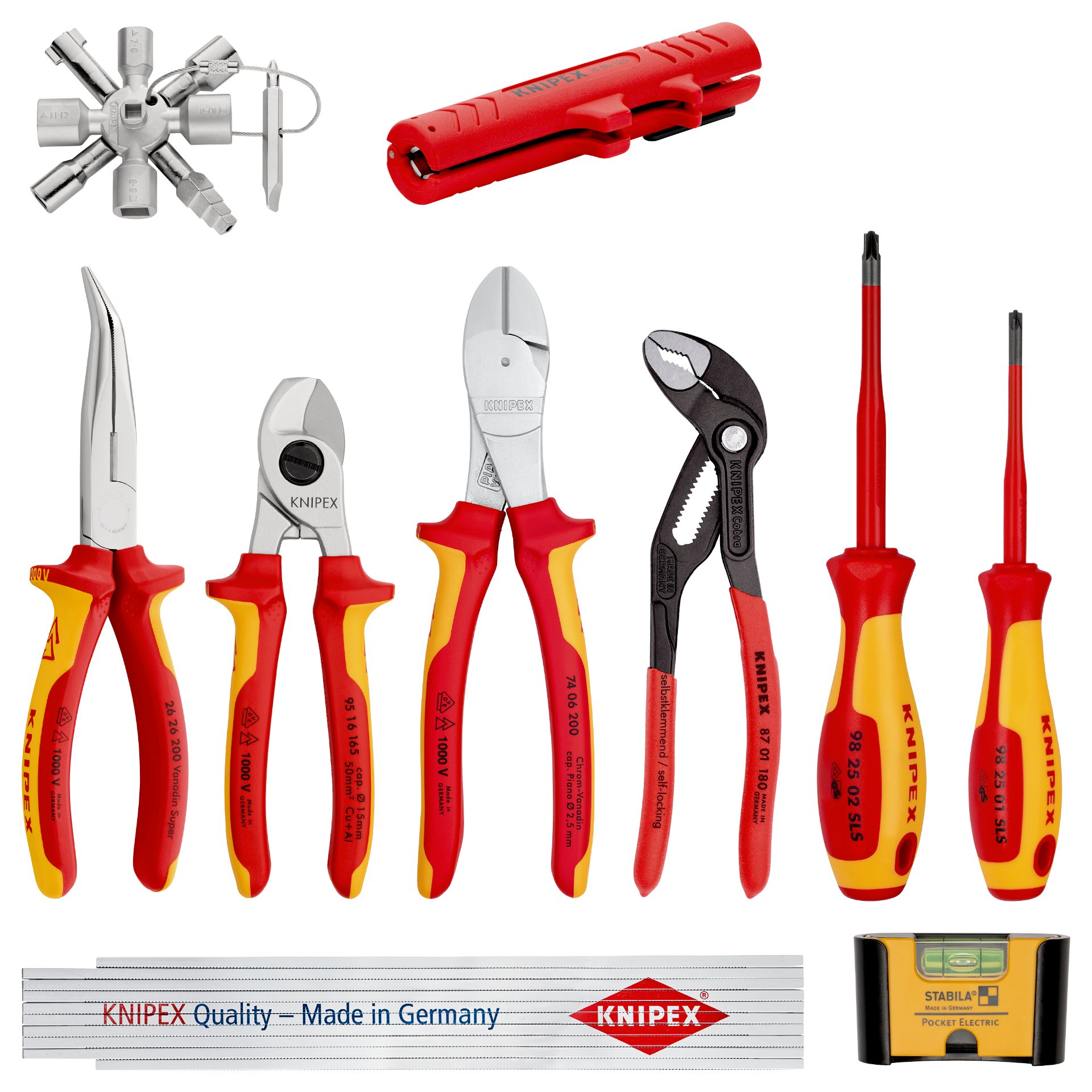 KNIPEX 00 20 90 V01 Erweiterungsset Elektro 1 10-teilig Gerät, Schraubenzieher, Werkzeug