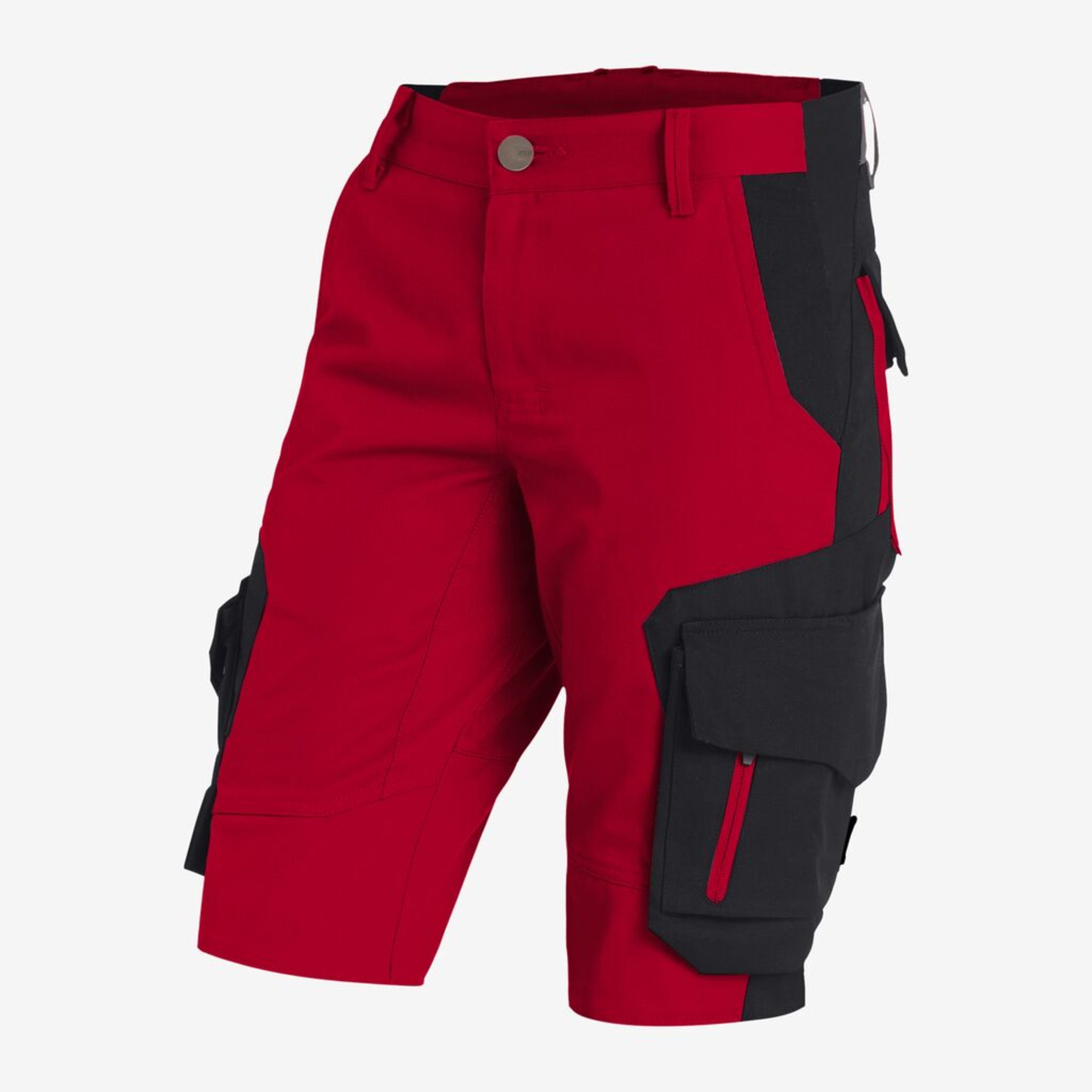 Kurze Hose, Bermuda, Cargo-Hose, Rot, Farbkontrast