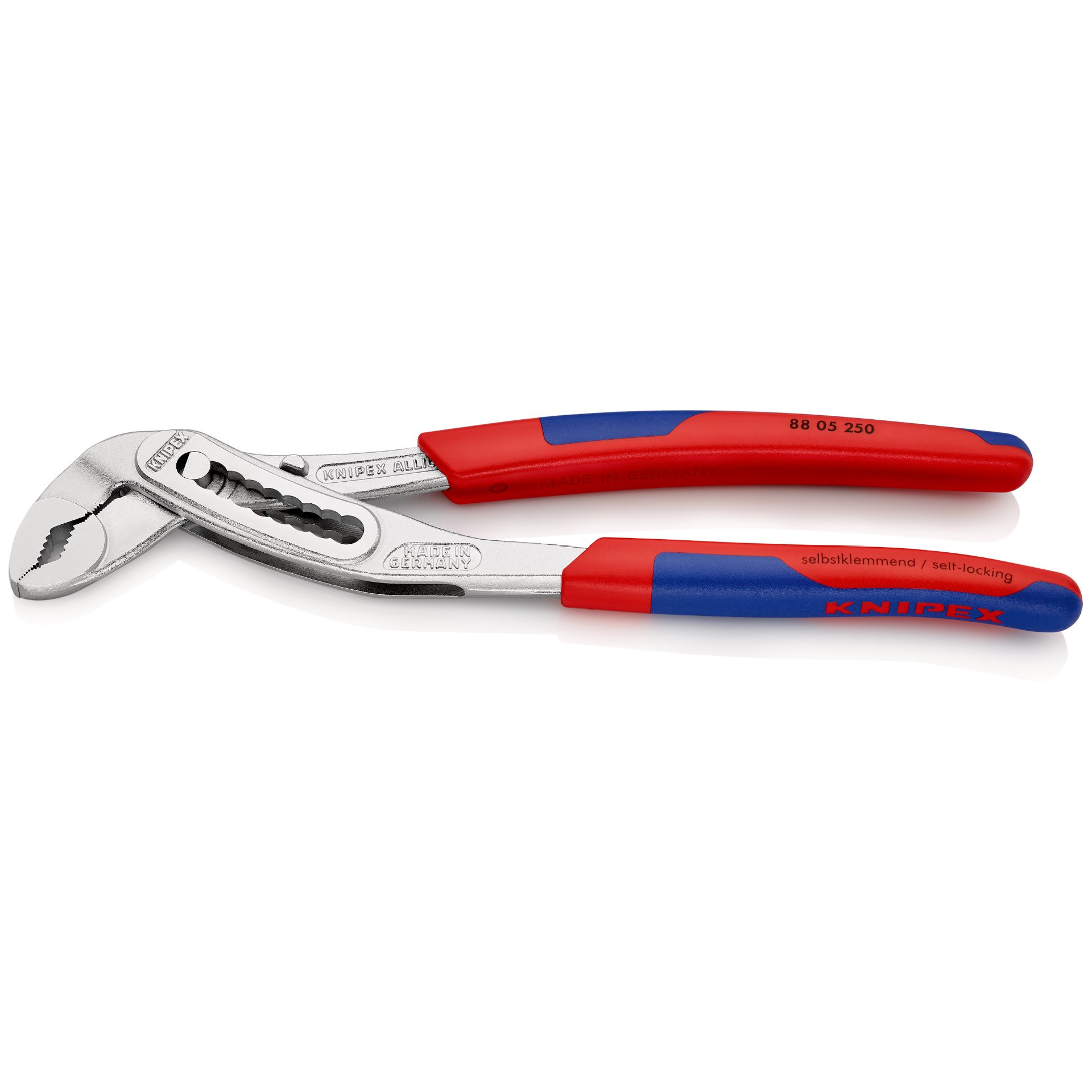 KNIPEX 88 05 250 Alligator® Wasserpumpenzange mit schlanken Mehrkomponenten-Hüllen verchromt 250 mm Gerät, Zangen, Werkzeug