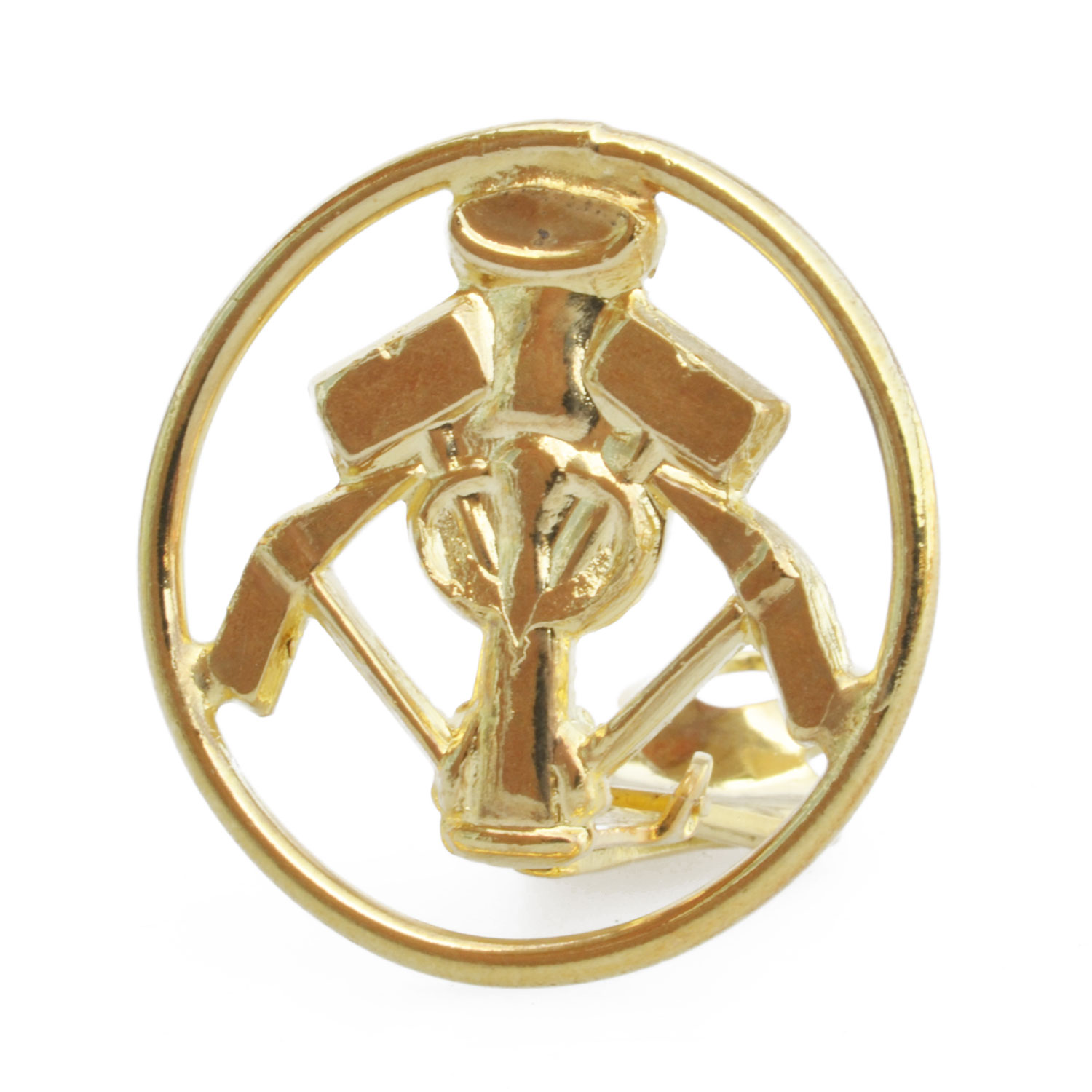 Steinsetzer Ohrclip, vergoldet, DAKL Zunftschmuck