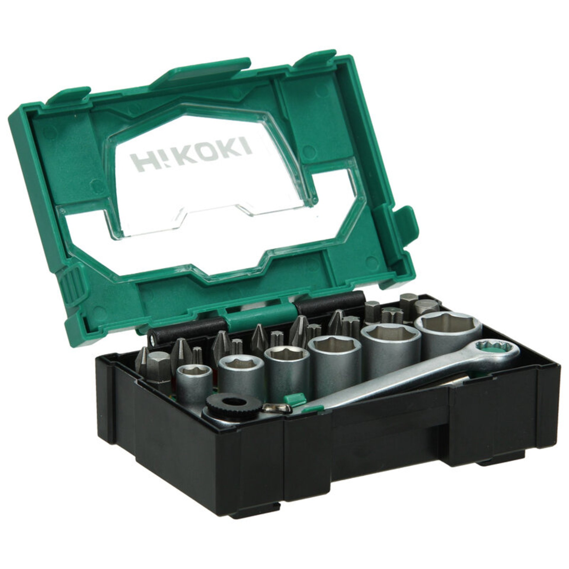 Hikoki Bit-Box 1/4", 24-teilig, 25mm, inkl. Ratsche, Größe I