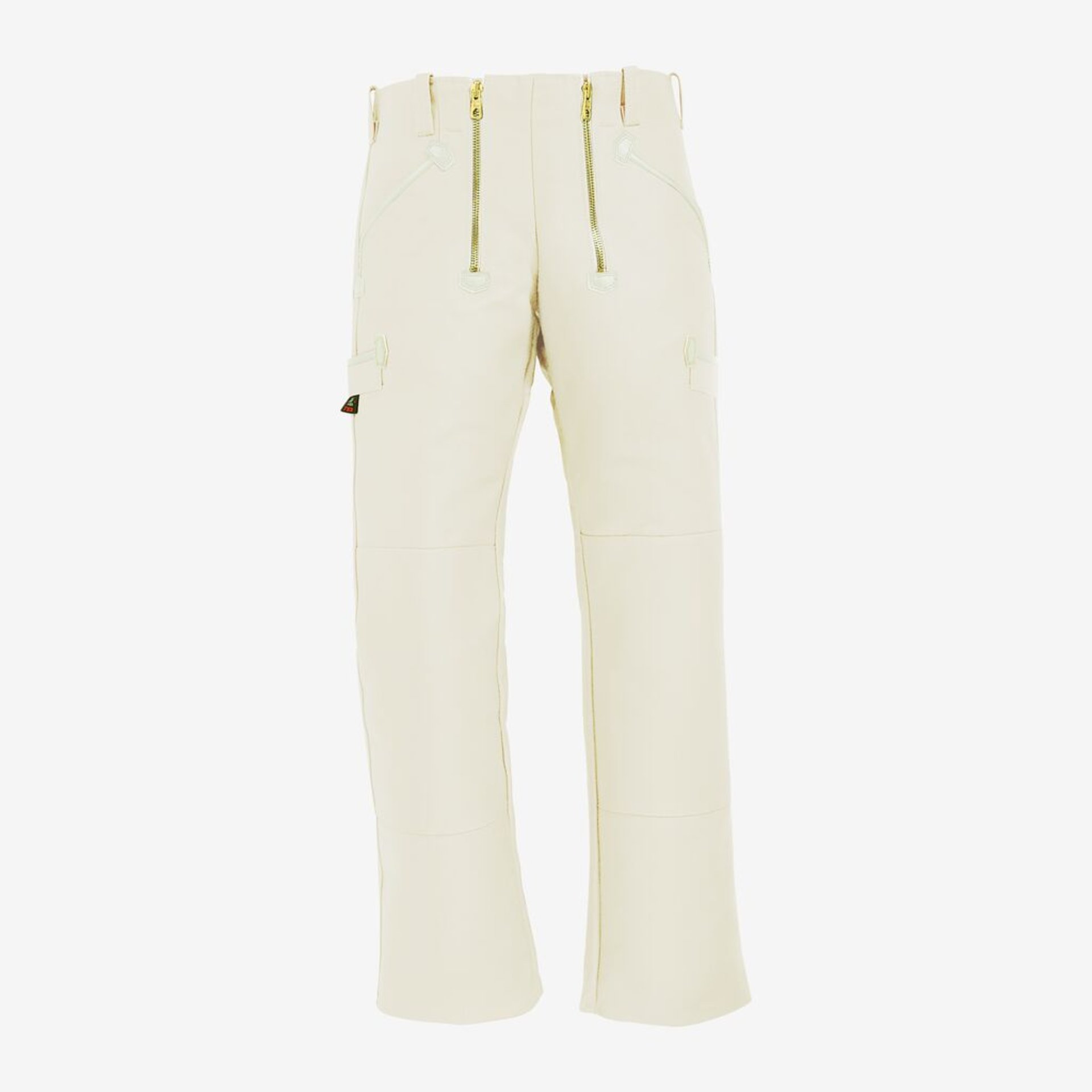 Hose, Beige, Reißverschluss, Gürtelloops, Seitentaschen