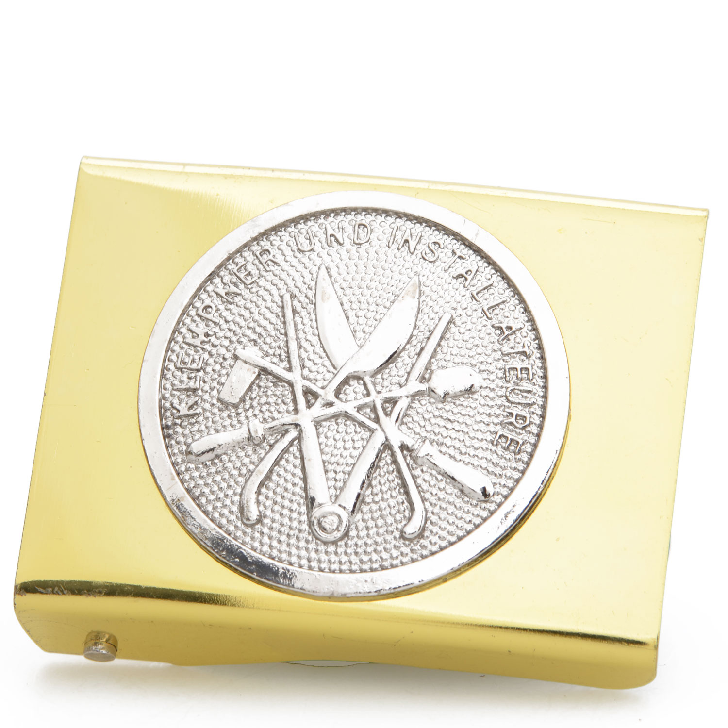 Koppelschloss Klempner, Installateure, Spengler, gold, silber