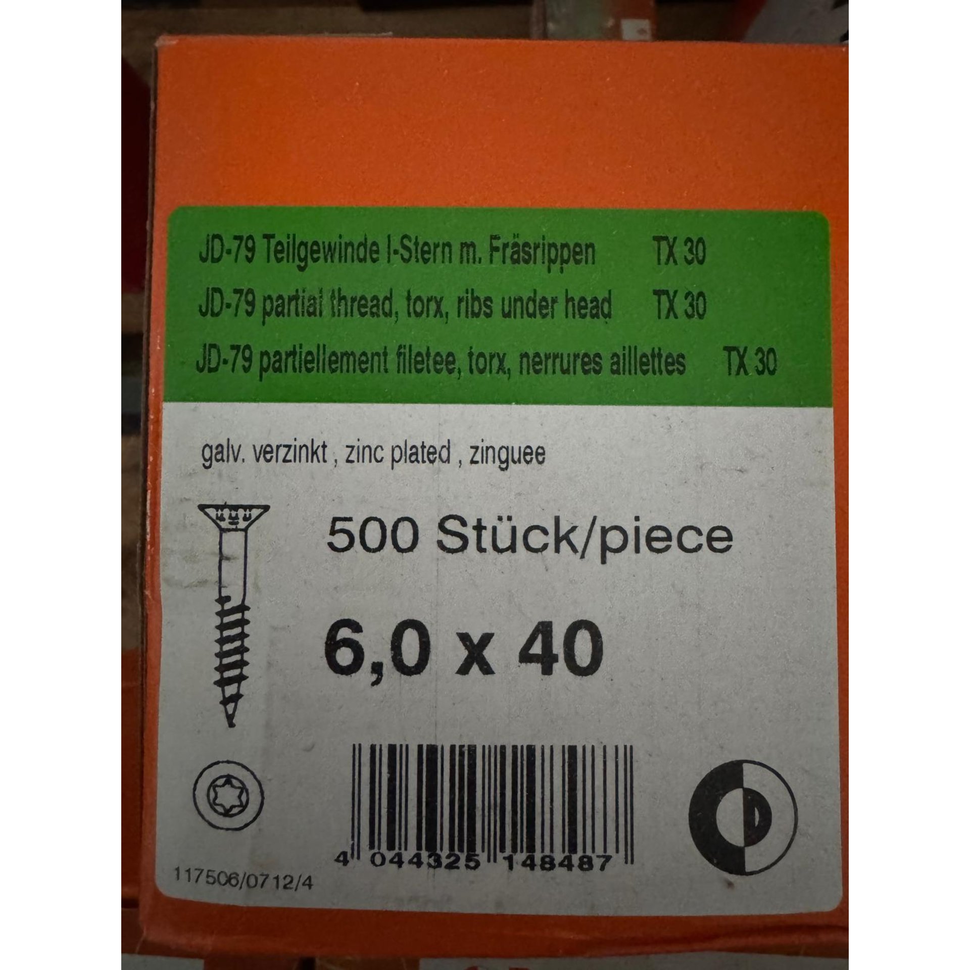 Schraube, verzinkt, galvanisiert, verpackung, 500 Stück