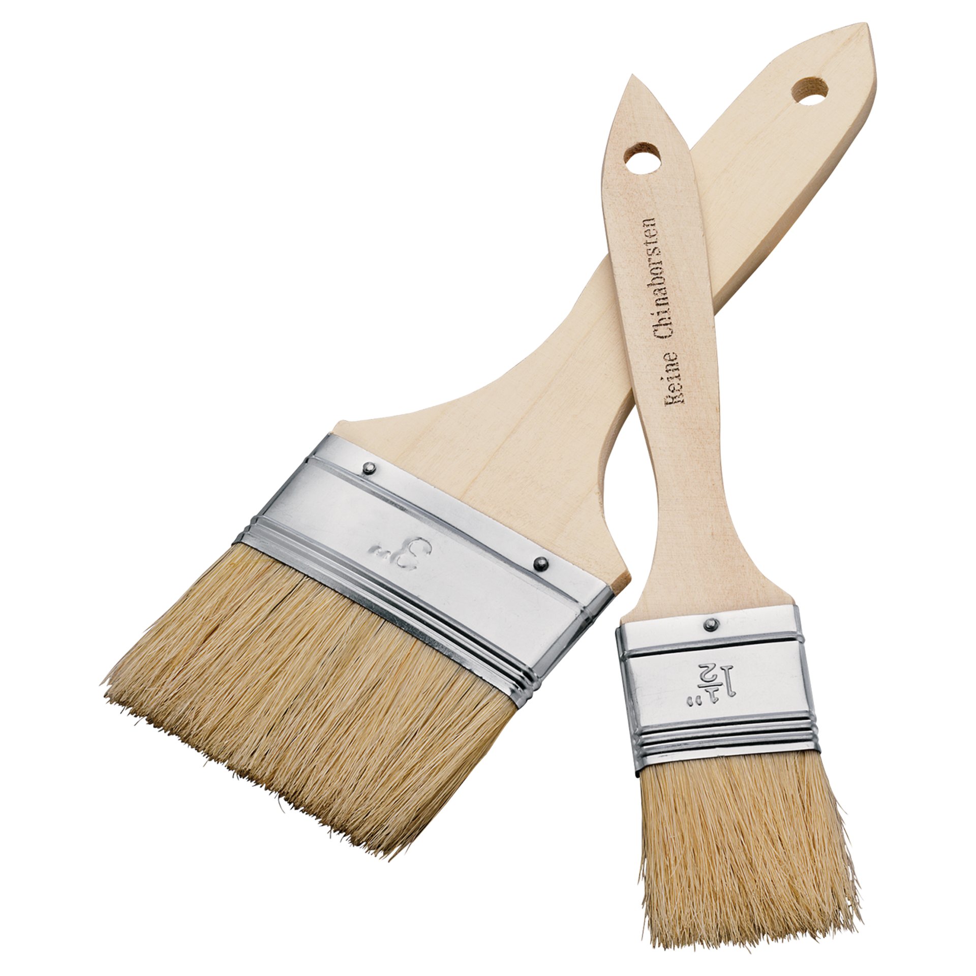 Pinsel, Bürsten Set, Holzgriff, Naturhaar, Metallband