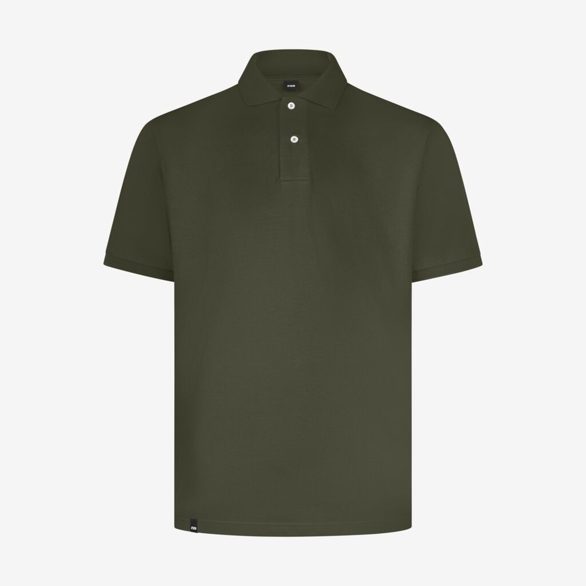 Polo-Shirt, Olivgrün, Kurzarm, Baumwolle, Knöpfe am Vorderteil