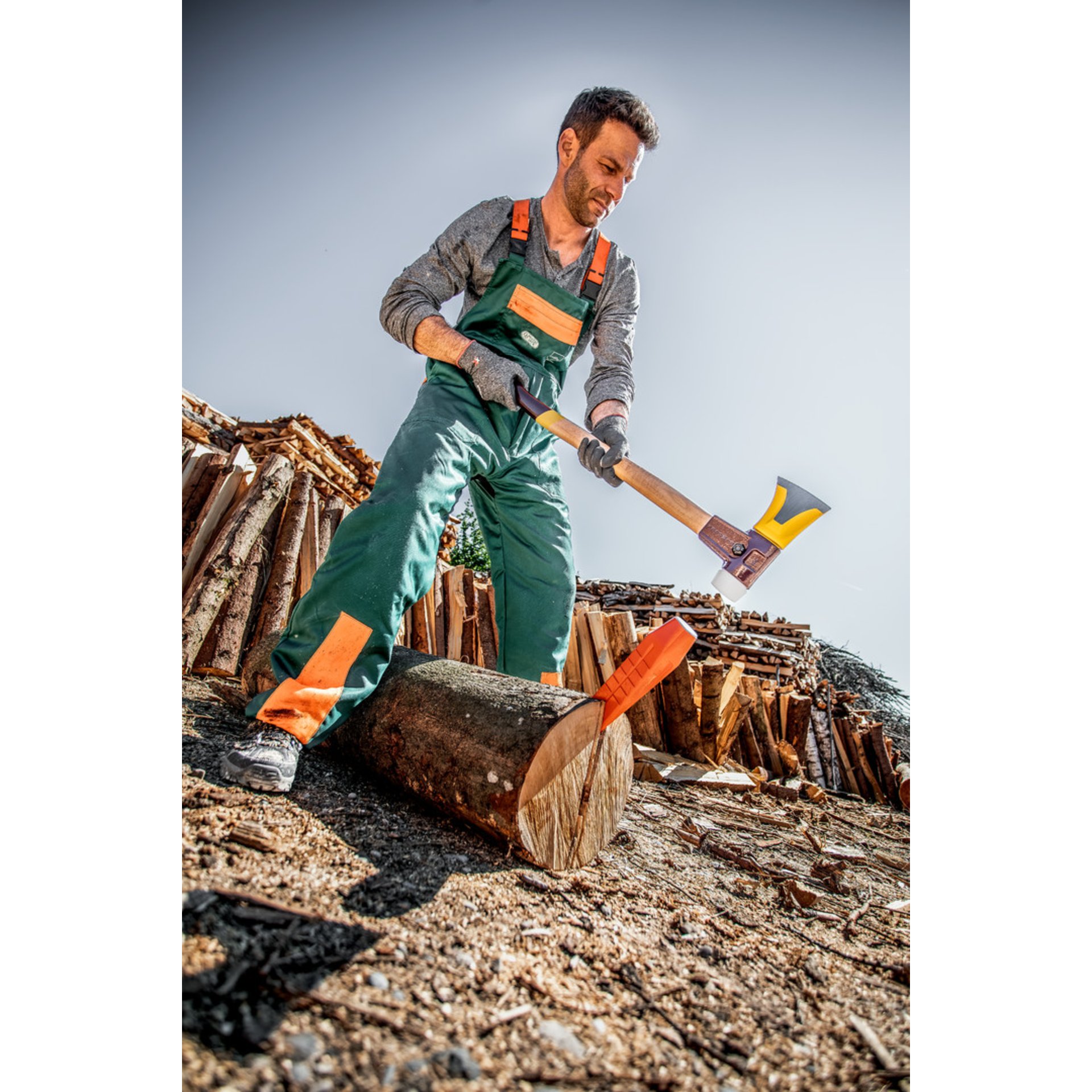 Person, Arbeiter, Kleidung, Handschuh, Axt