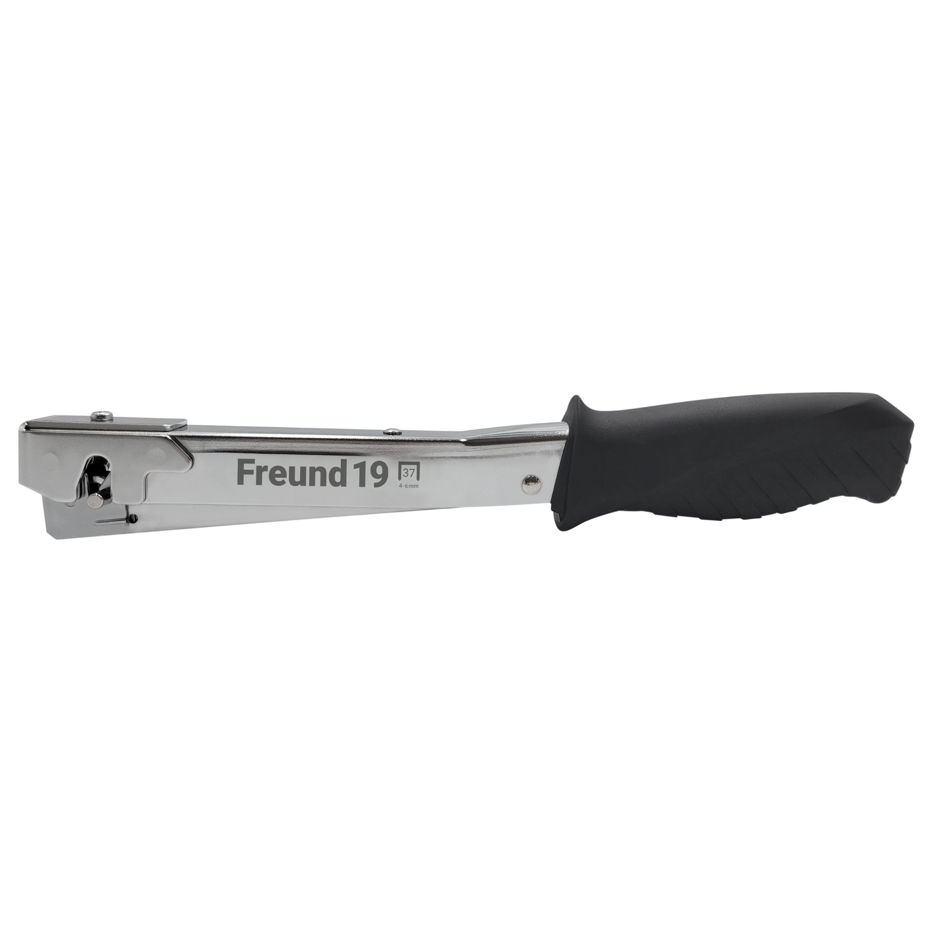 Nagelpistole, Klammerpistole, Metallkörper, Schwarzer Griff, Ergonomischer Griff