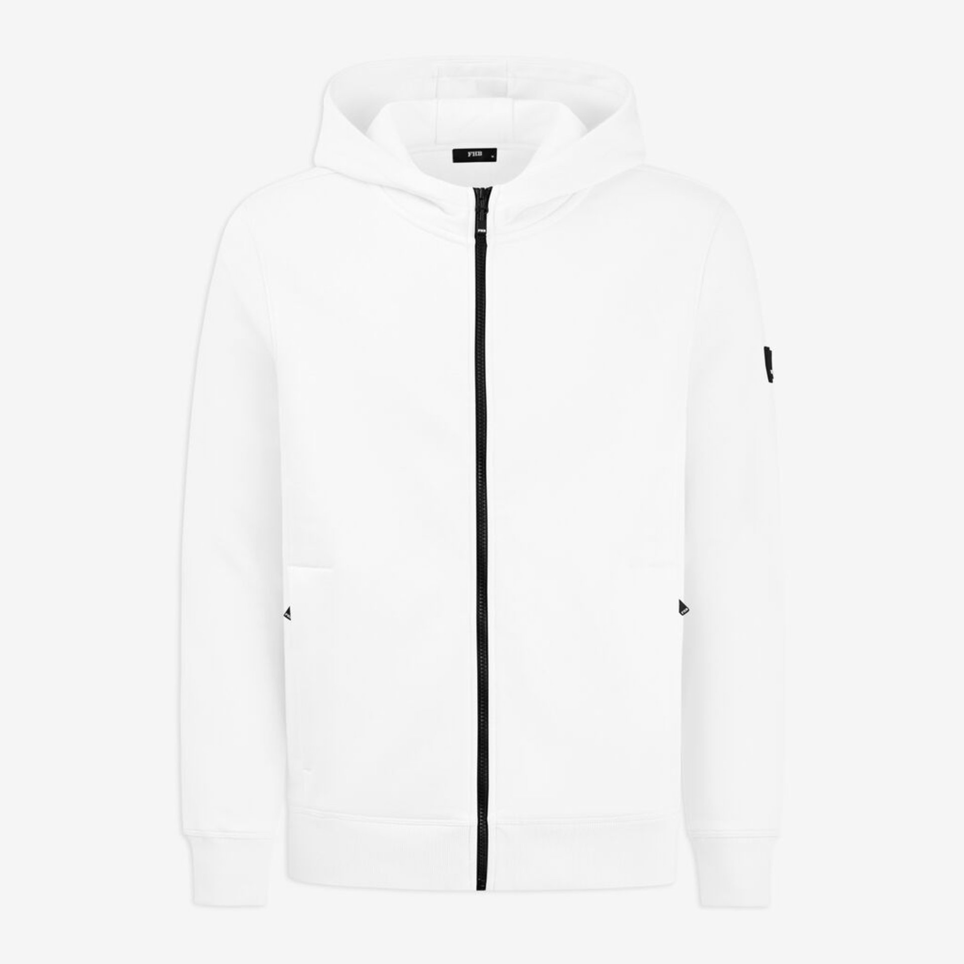Hoodie, Weiß, Frontreißverschluss, Kapuzenjacke, Langarm