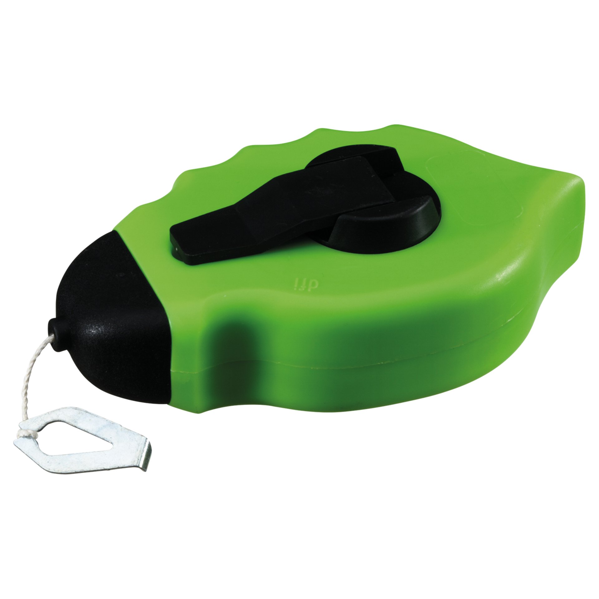 Tape measure, ausziehbar, grün, Metallhaken, Kunststoffgehäuse