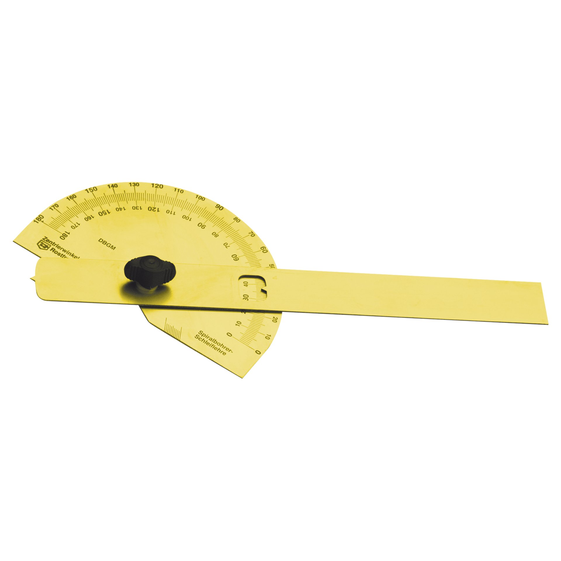 Protractor, Winkelmesser, Graduierte Messskala, Gelber Winkelmesser, Verstellknopf