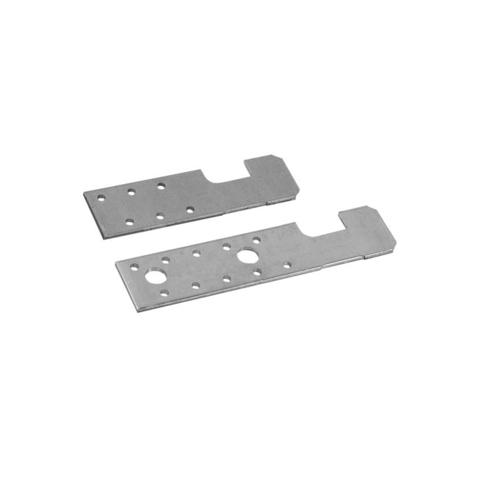 metallteile, halter, metallplatte, löcher, zwei stücke