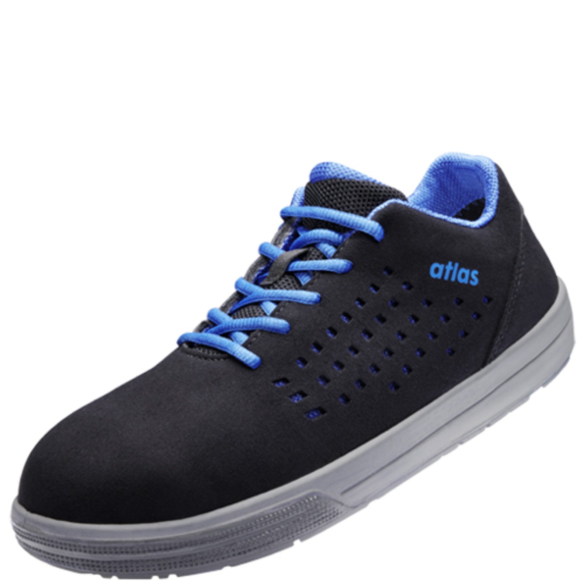 Sneaker, Lace-up, Perforated, Blue accents, Athletic shoe