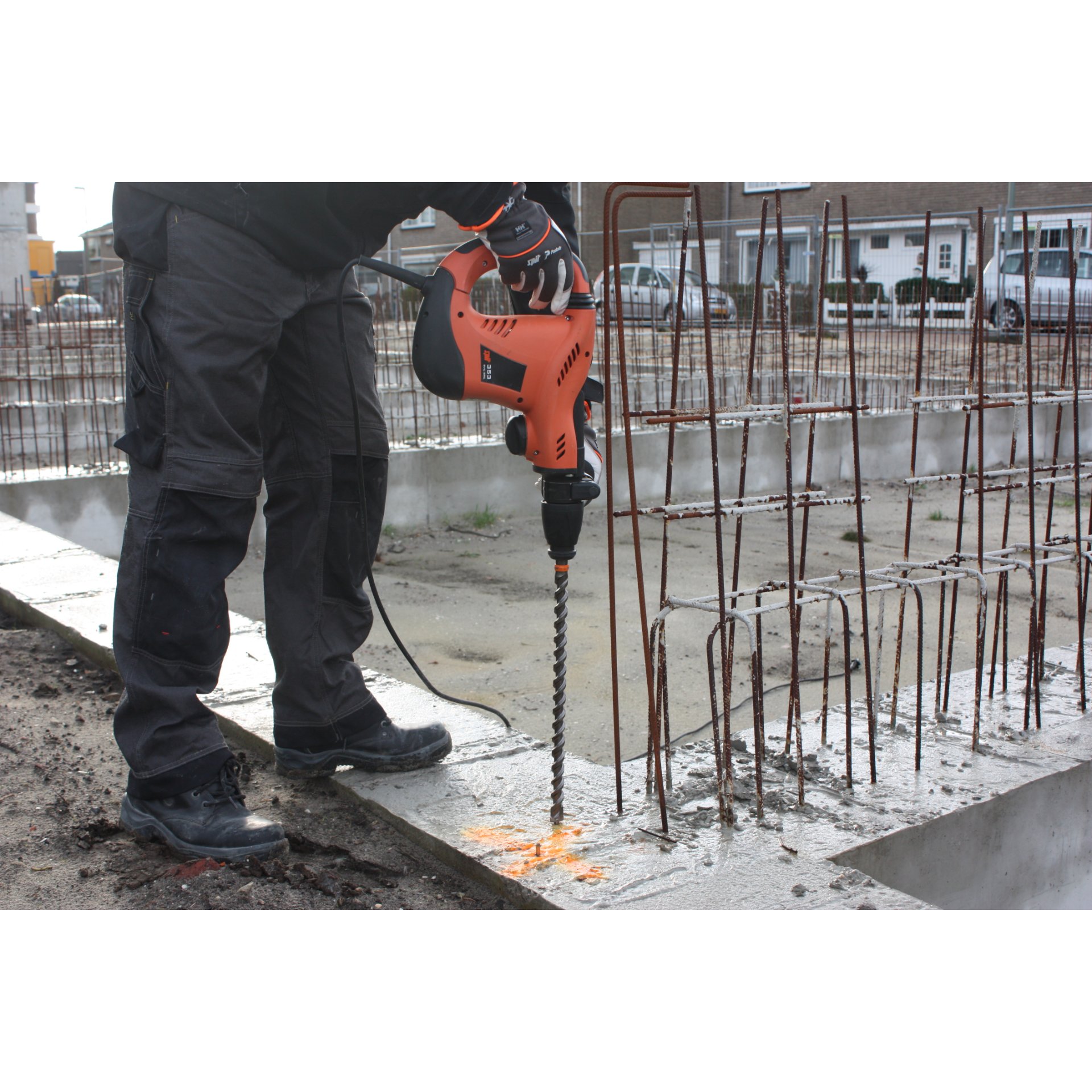 Elektrische Bohrmaschine, Werkzeug, Person, Arbeiter, Baugewerbe