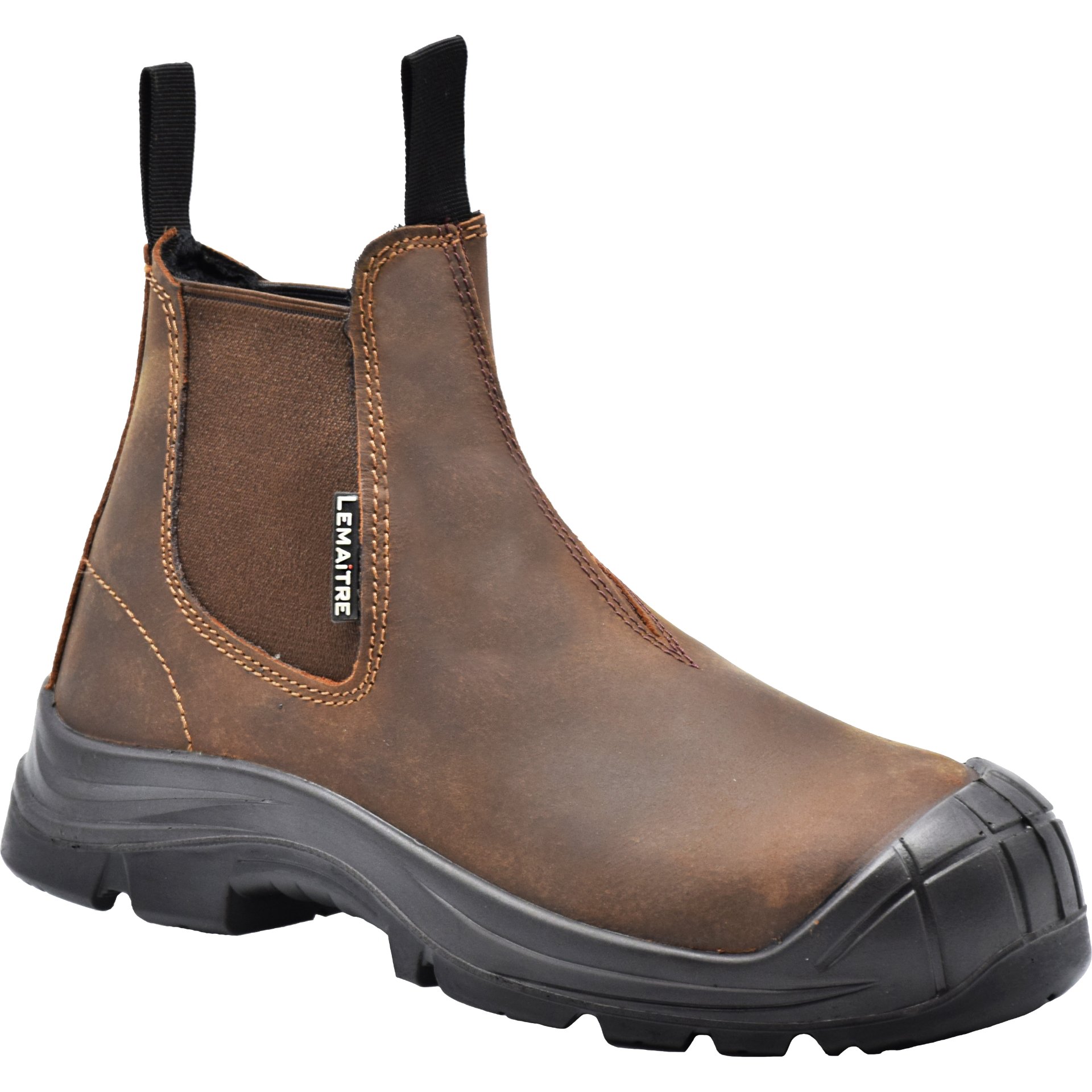 Stiefelette, Leder, Braun, Gummisohle, Stiefel-AbsatzSchutz