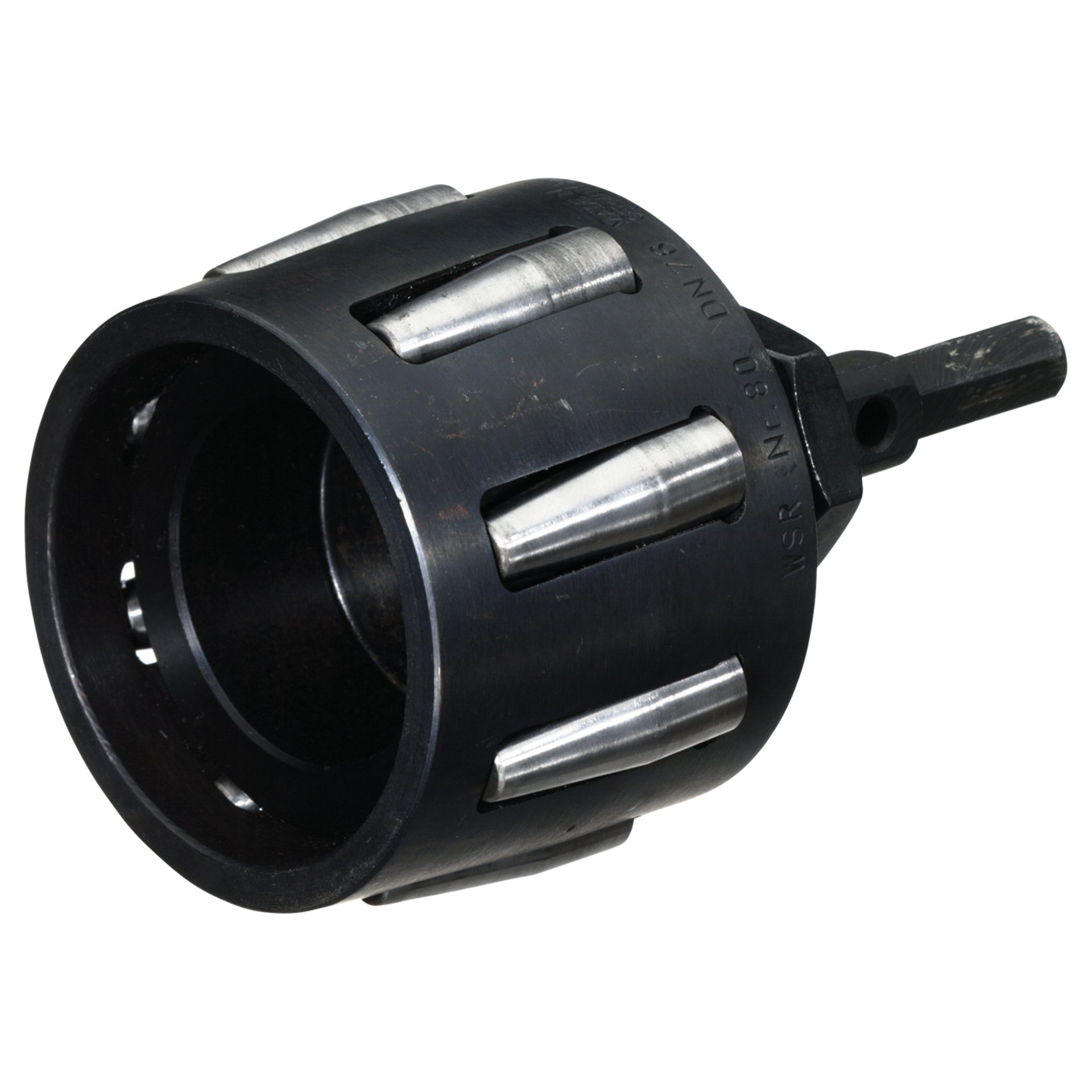 mechanischer teil, schwarzer hub, trommel, metallstifte, spindel