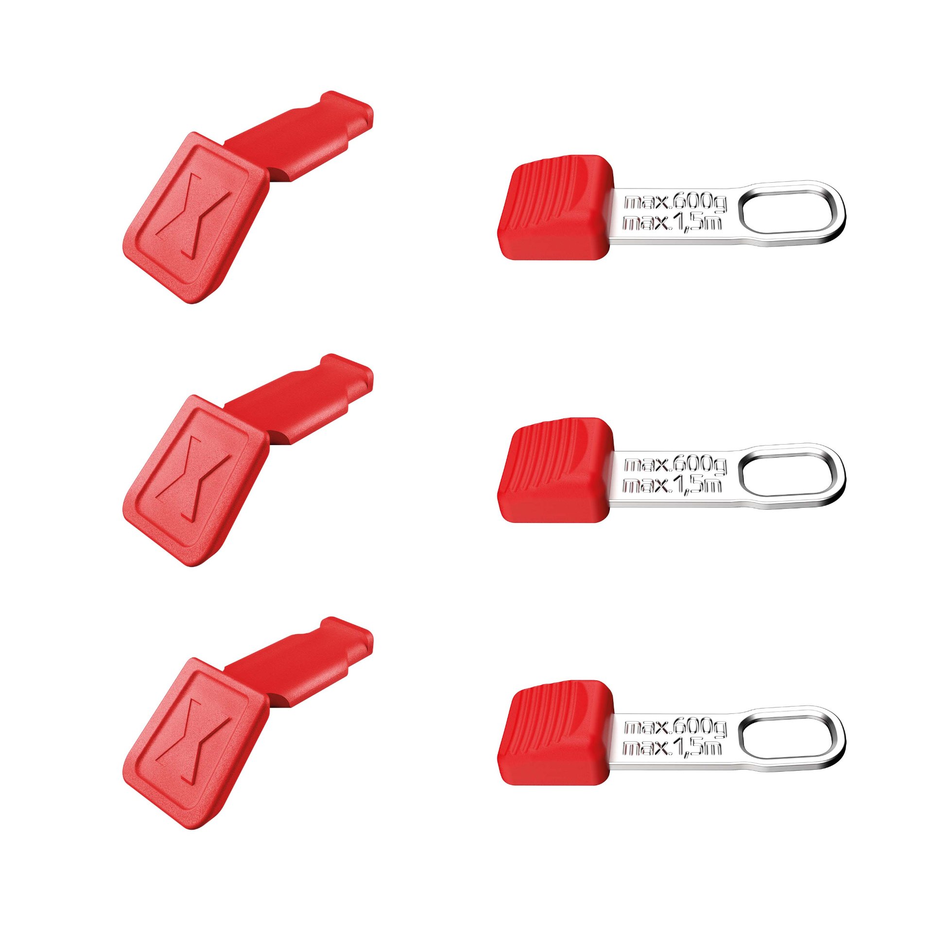 KNIPEX 00 63 06 TCR TetheredTool Clips + ColorCode Clips rot, je 3 Stück Zubehör, Gürtel