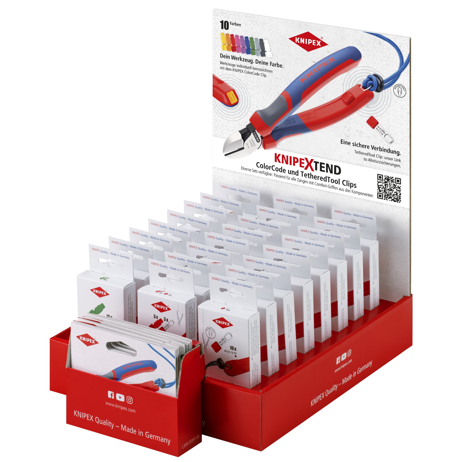 KNIPEX 00 18 01 V48 Verkaufsdisplay KNIPEXTEND 24-teilig Farbauswahl 2 350 mm