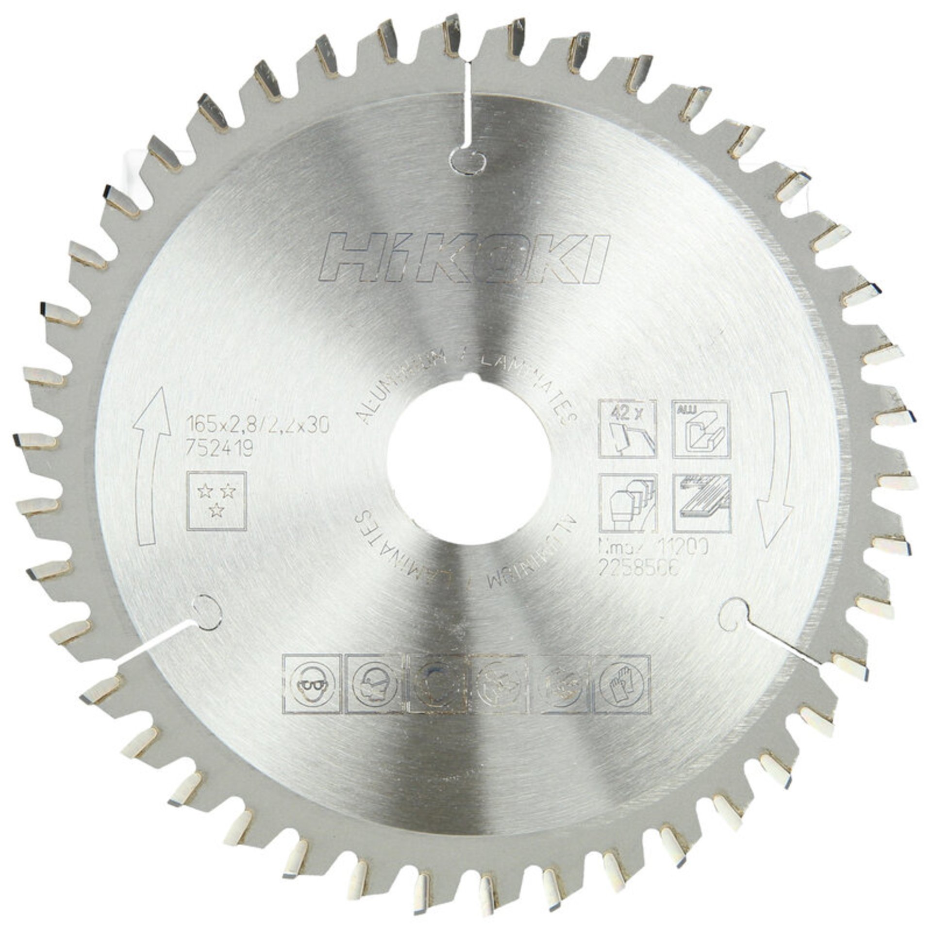 Hikoki TCT Kreissägeblatt Laminat Aluminium Trapez- / Flachzahn für handgeführte Kreissägen Elektronik, Hardware