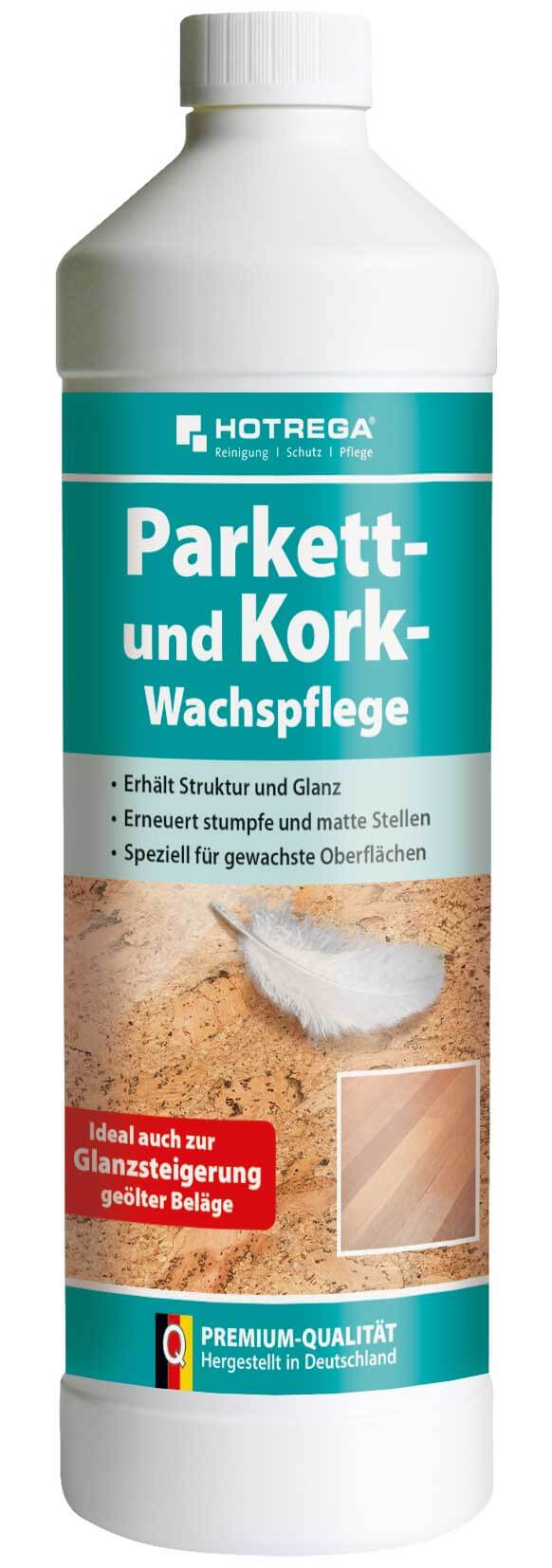 Parkett_und_Kork_Wachspflege_1Liter Hotrega Parkett- und Kork-Wachspflege (Konzentrat) 1 Liter Flasche