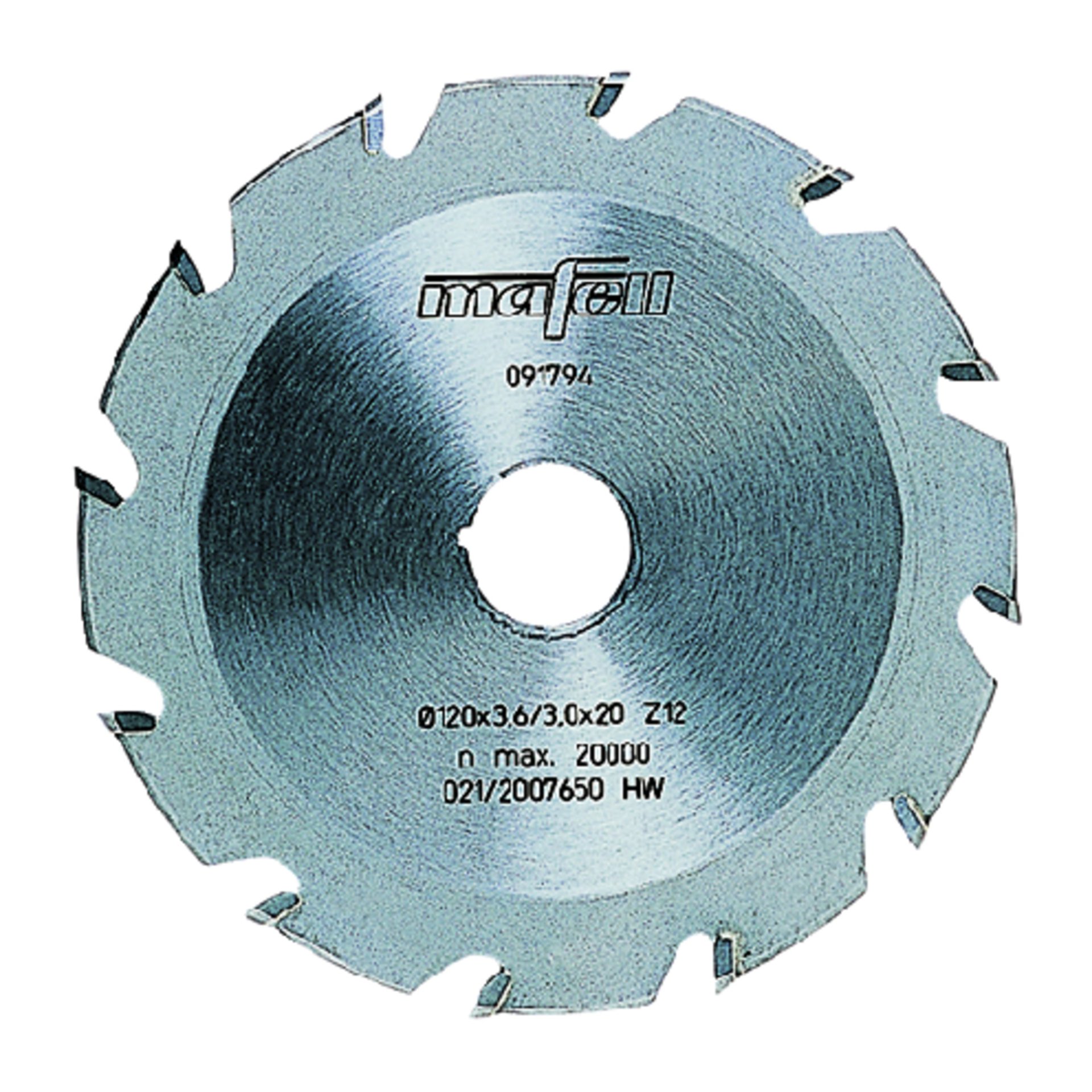 Mafell Nutenfräsblatt, ellipsenförmig, Hartmetall, 120 x 3,6 x 20 mm, 12 Zähne