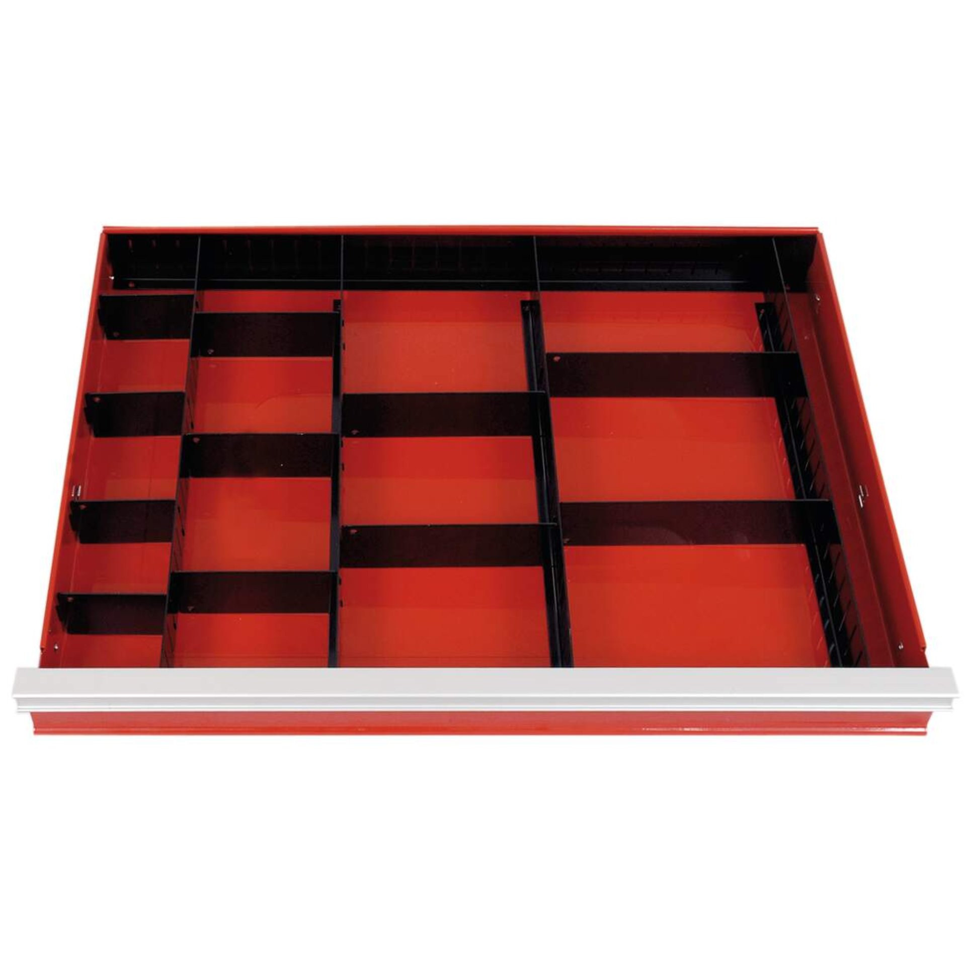 Schubladenkasten, Schublade, Organisationsfach, rot/schwarz, Metall-Drawer