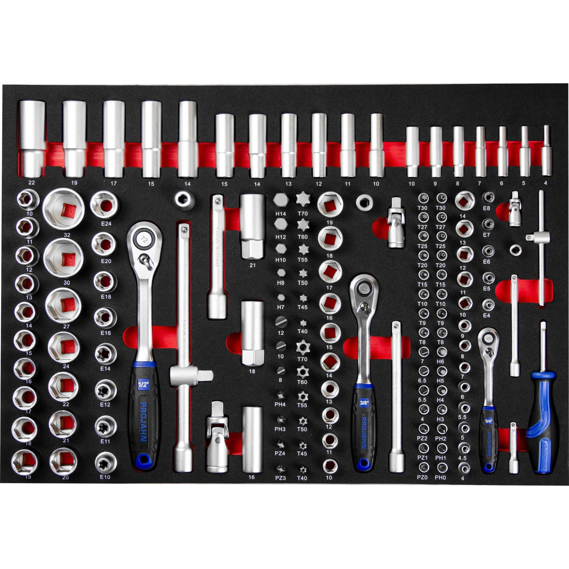 Werkzeugsatz, Steckschlüsseleinsätze, Ratsche, Montagewerkzeug, Schraubenschlüssel