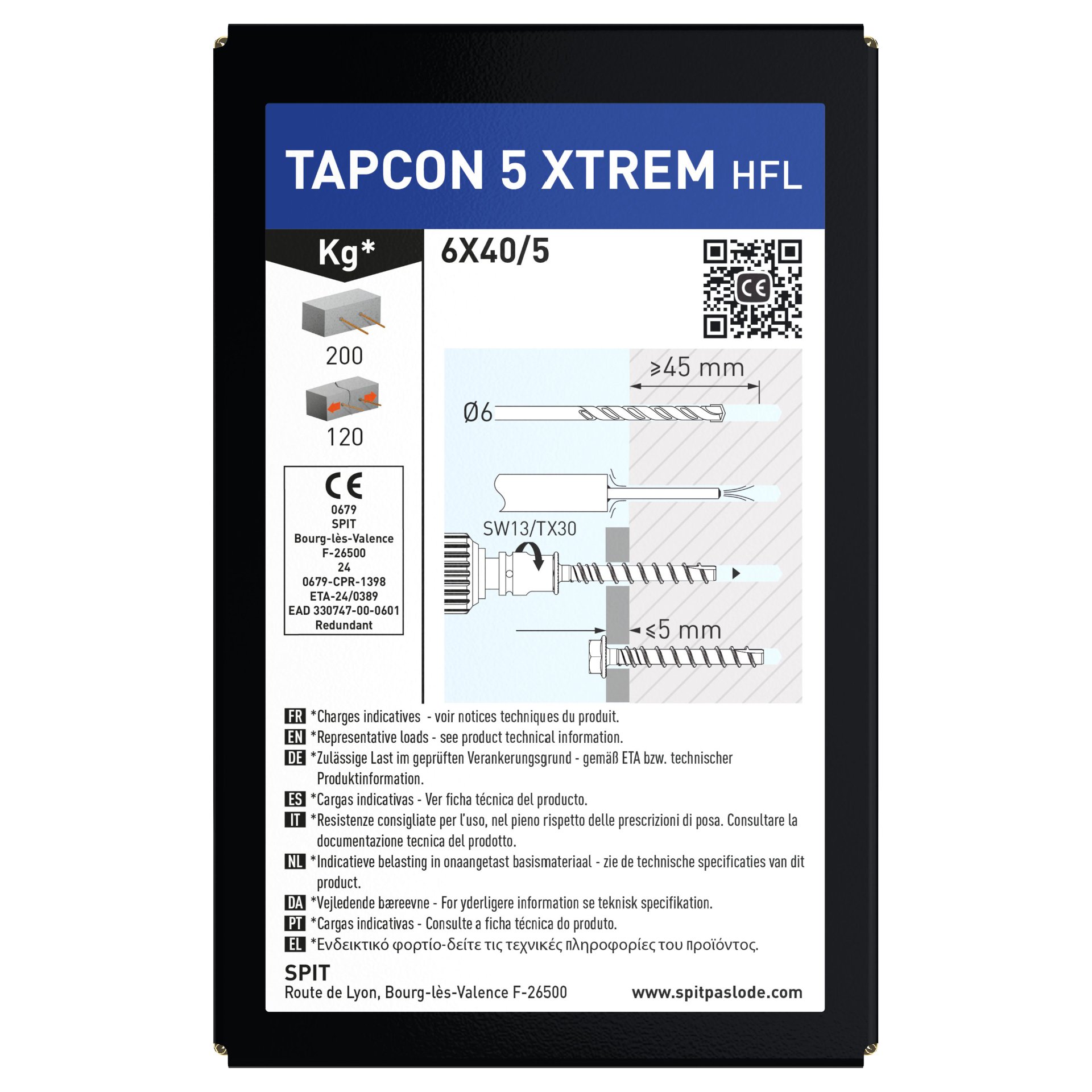 Text, QR-Code, Seite