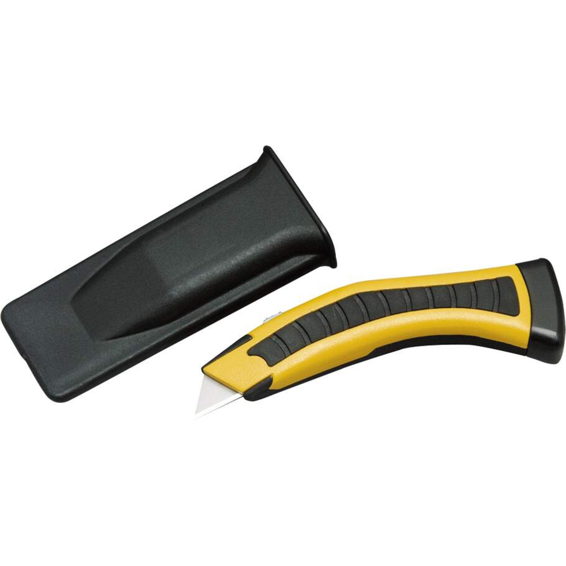 Cutting knife, Utility knife, Yellow handle, Retractable blade, Storage case