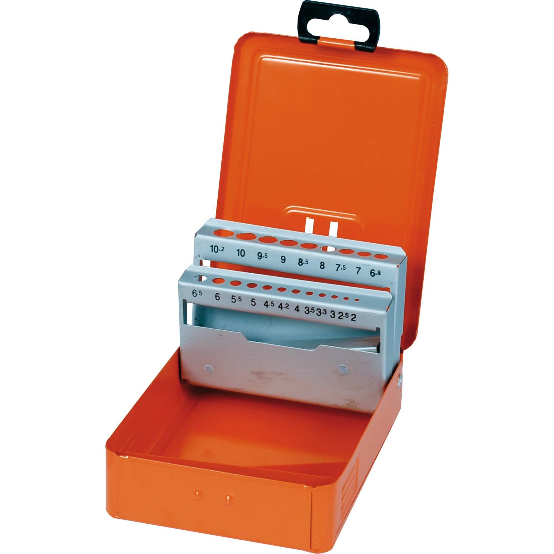 Aktenkoffer, Lochstanze, Vintagesatz, Werkzeugkasten, Metallwerkzeug