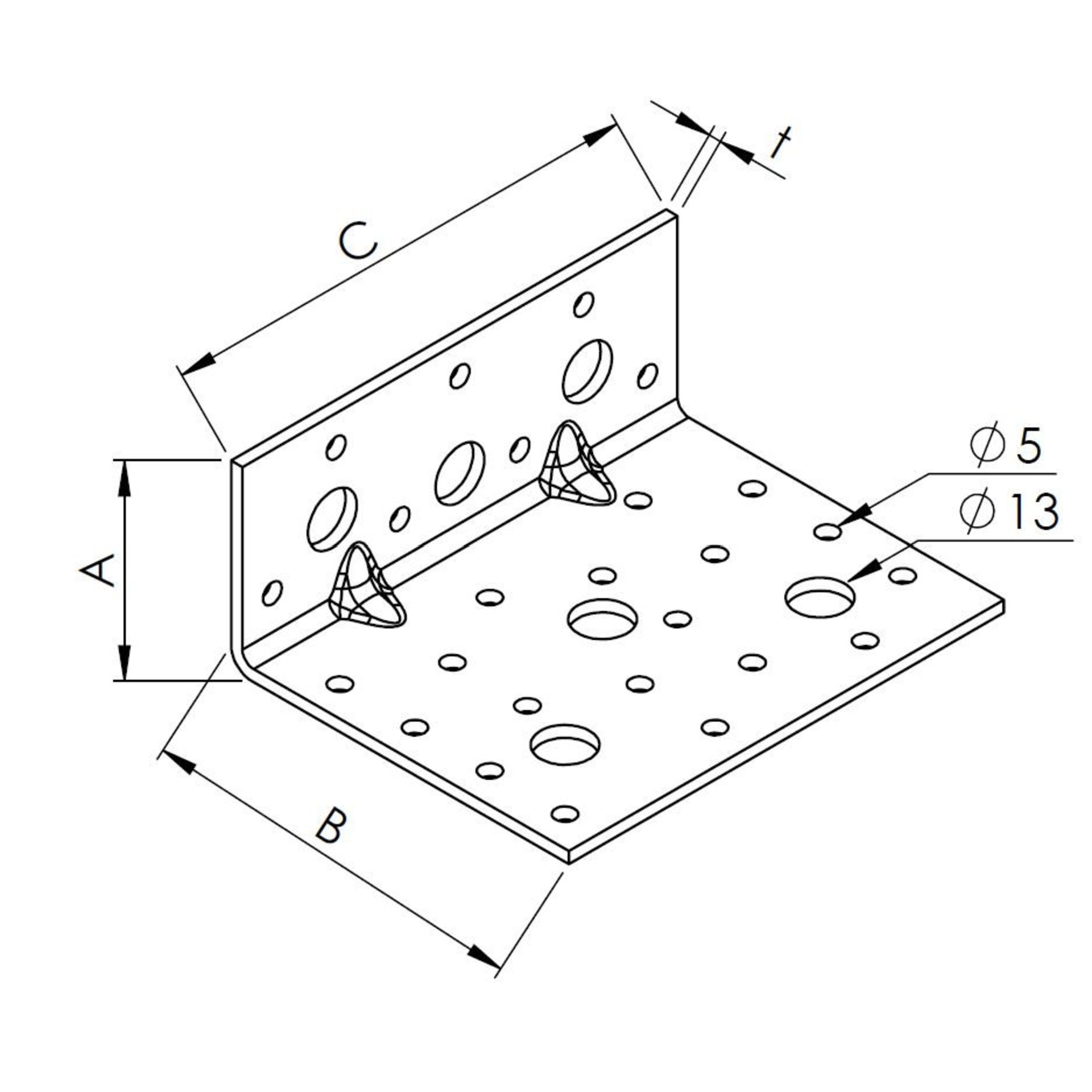 Blechwinkelhalter, Halterung, Klemmblech, Löcherplatte, Löcherreihen