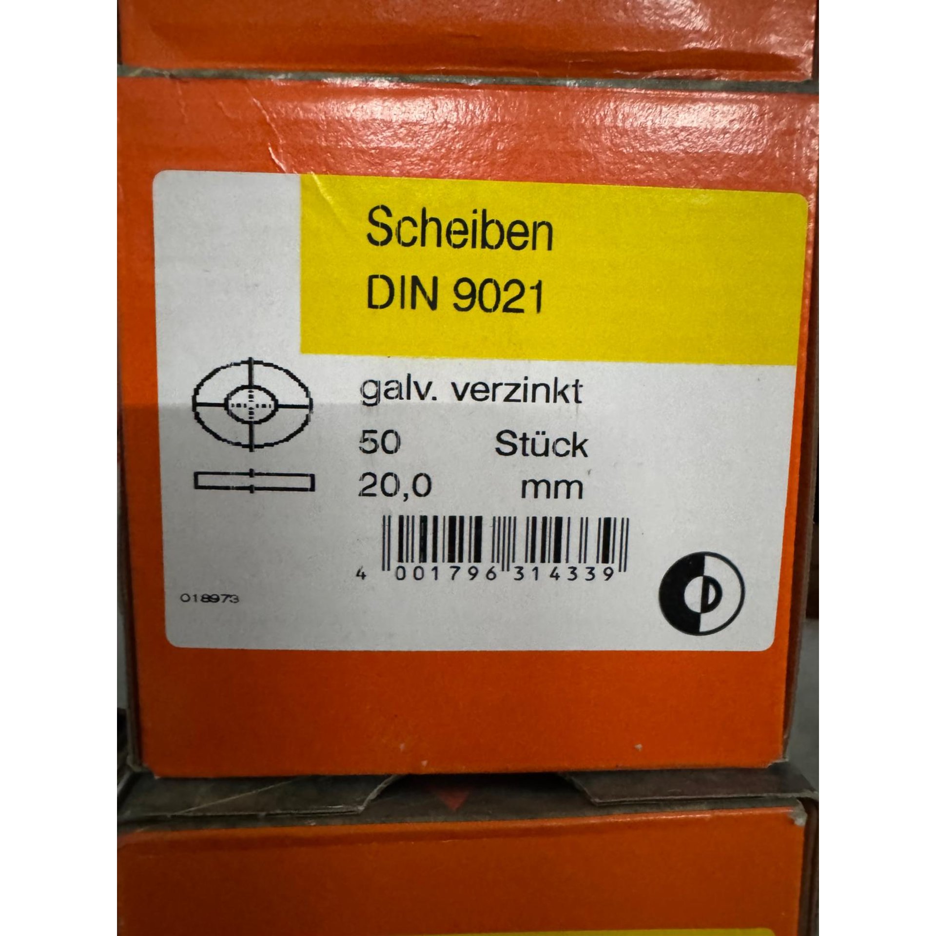 Scheiben, DIN 9021, galv. verziert, Stück, 20,0 mm