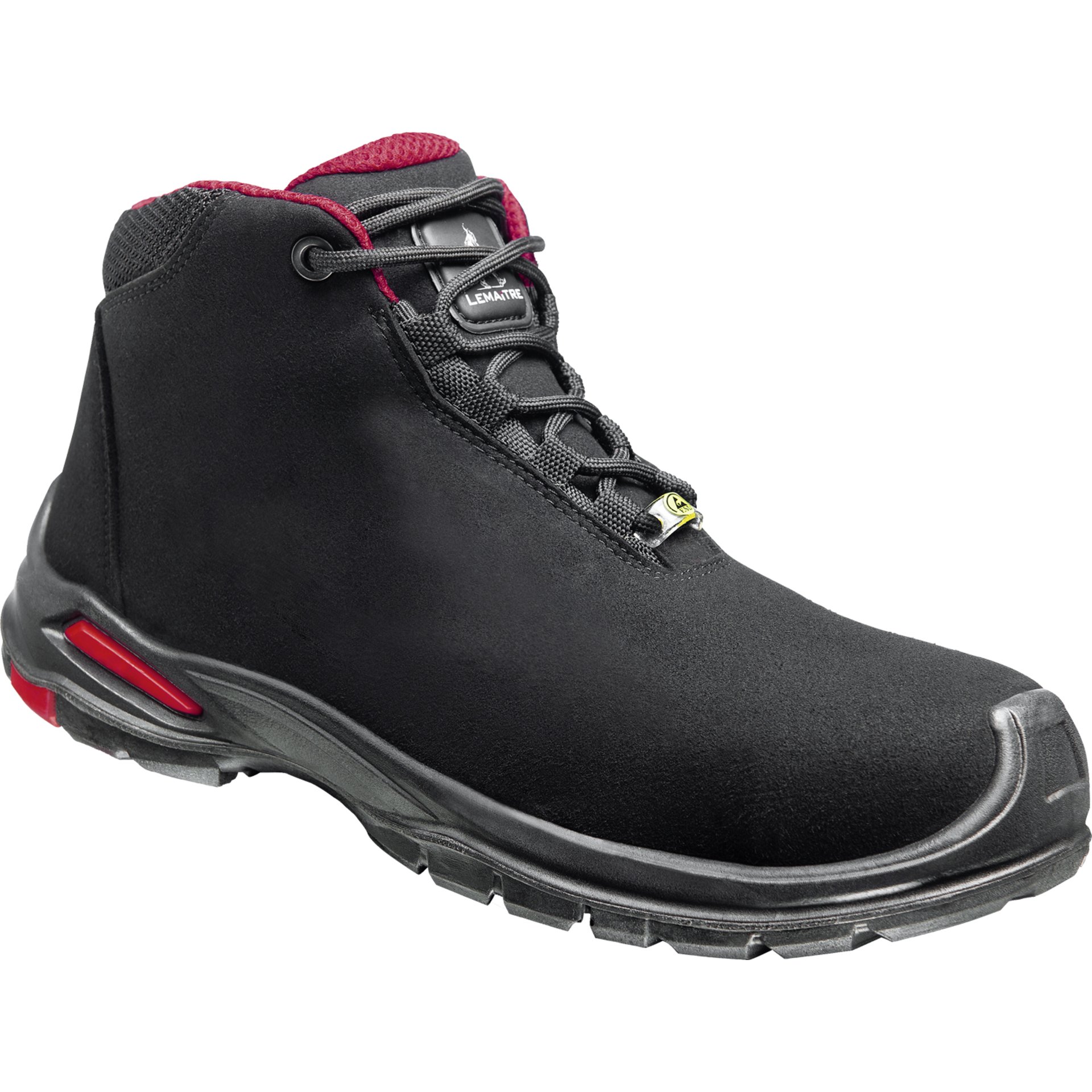 Stiefel, Arbeitsstiefel, Gummisohle, Schwarz, Schnürstiefel