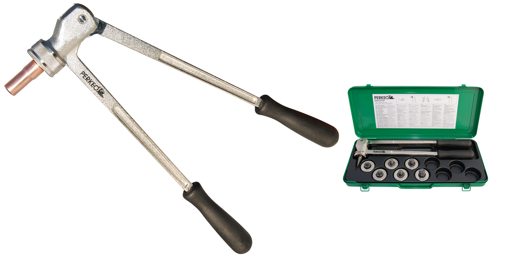 Perkeo ROCKY Rohrexpander-Set 6 Köpfe 10-12-15-16-18-22 mm im Kasten