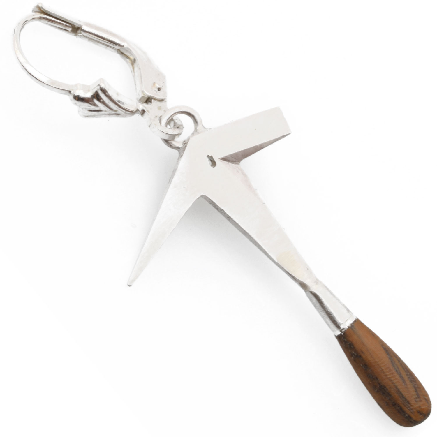schieferhammer-ohrring-dach Dachdecker Ohrring massiv Schieferhammer, Zunftschmuck