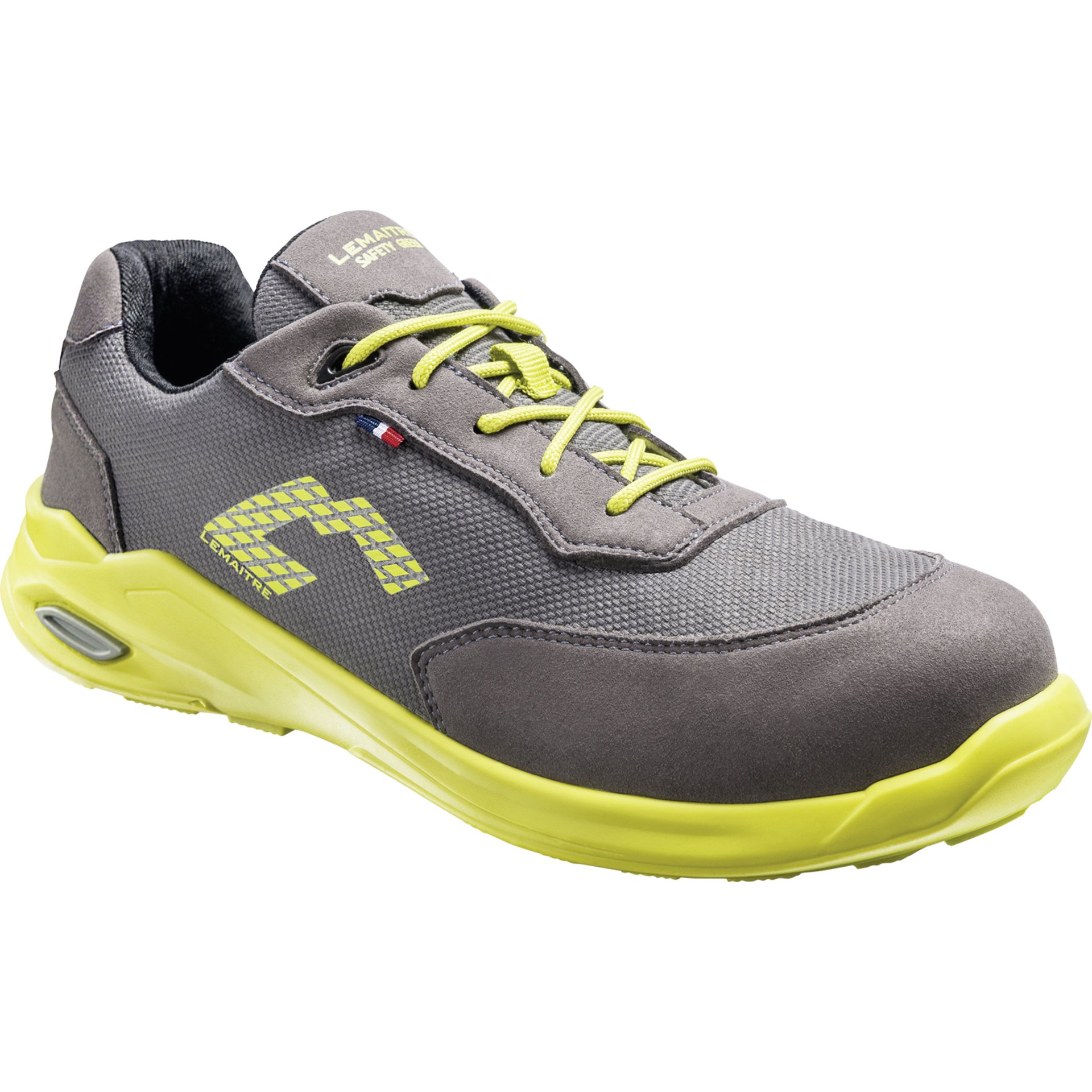 Sneaker, Laufschuh, Grau, Neon-Gelb, Mesh