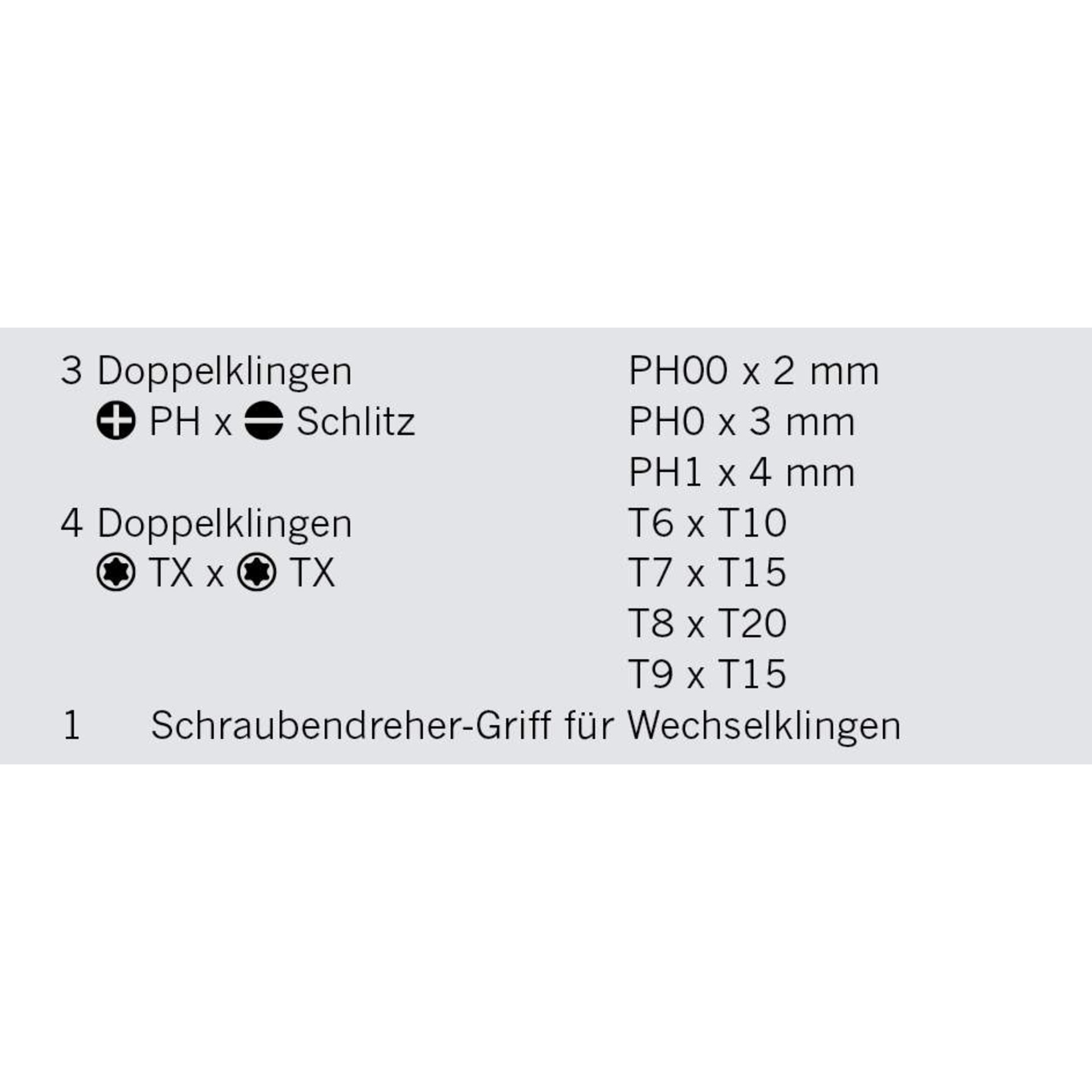 Schraubendreher-Griff, Wechselklingen, Schraubendreher, Klingen-Griff, Werkzeugset
