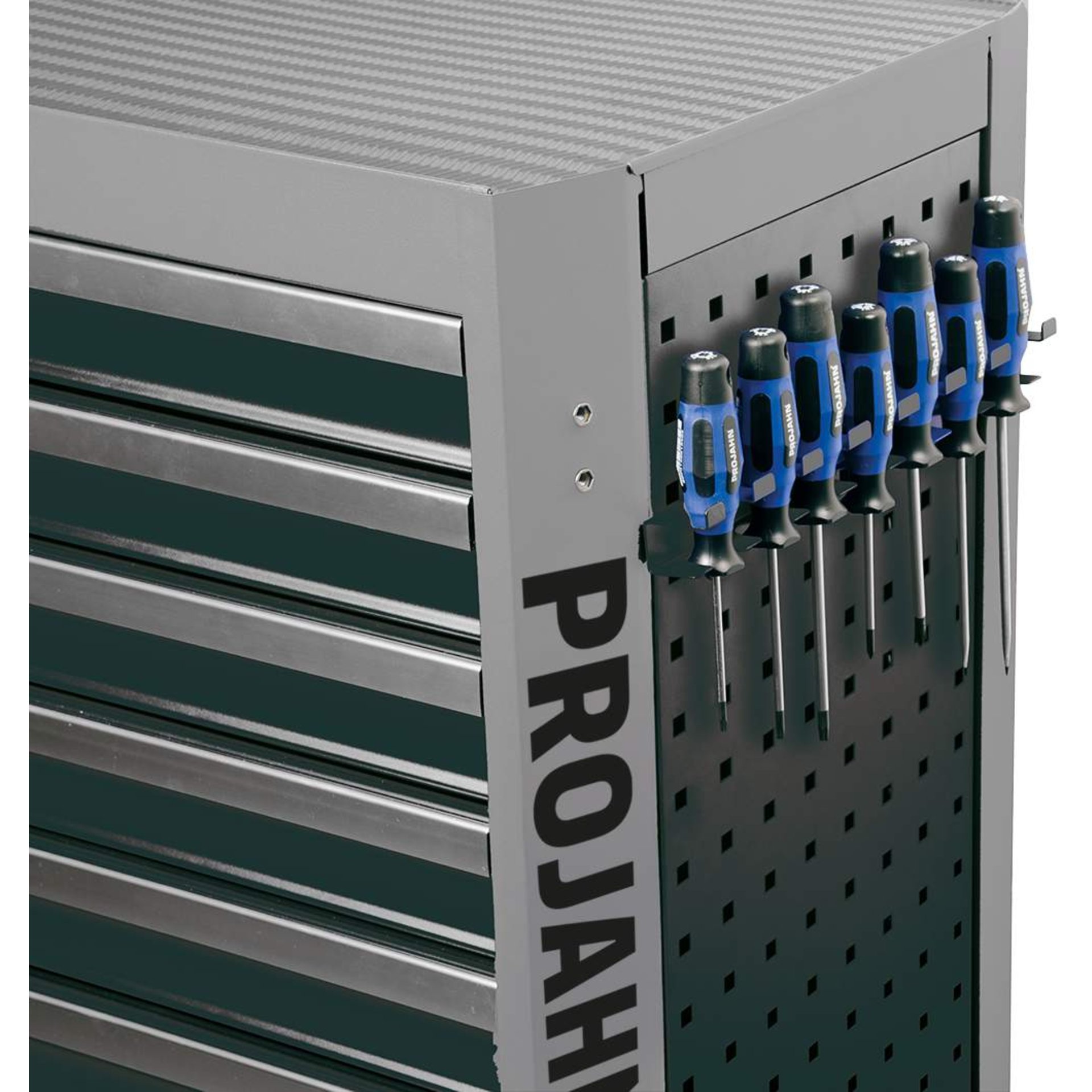 Werkzeugschrank, Werkzeugkiste, Metallkabinett, Schubladeneinheit, Schraubendreher-Set