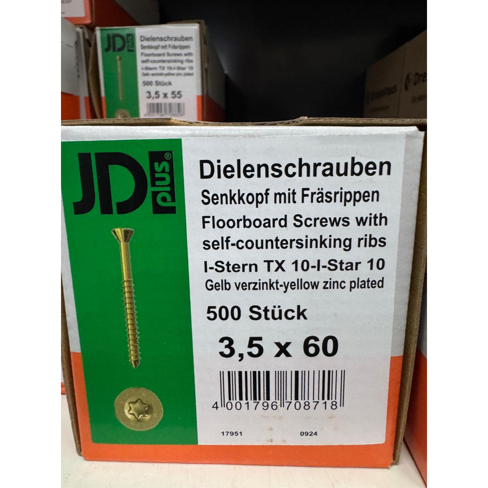 Schrauben, Holzschrauben, Gelb verzinkt, 500 Stück, 3,5 x 60